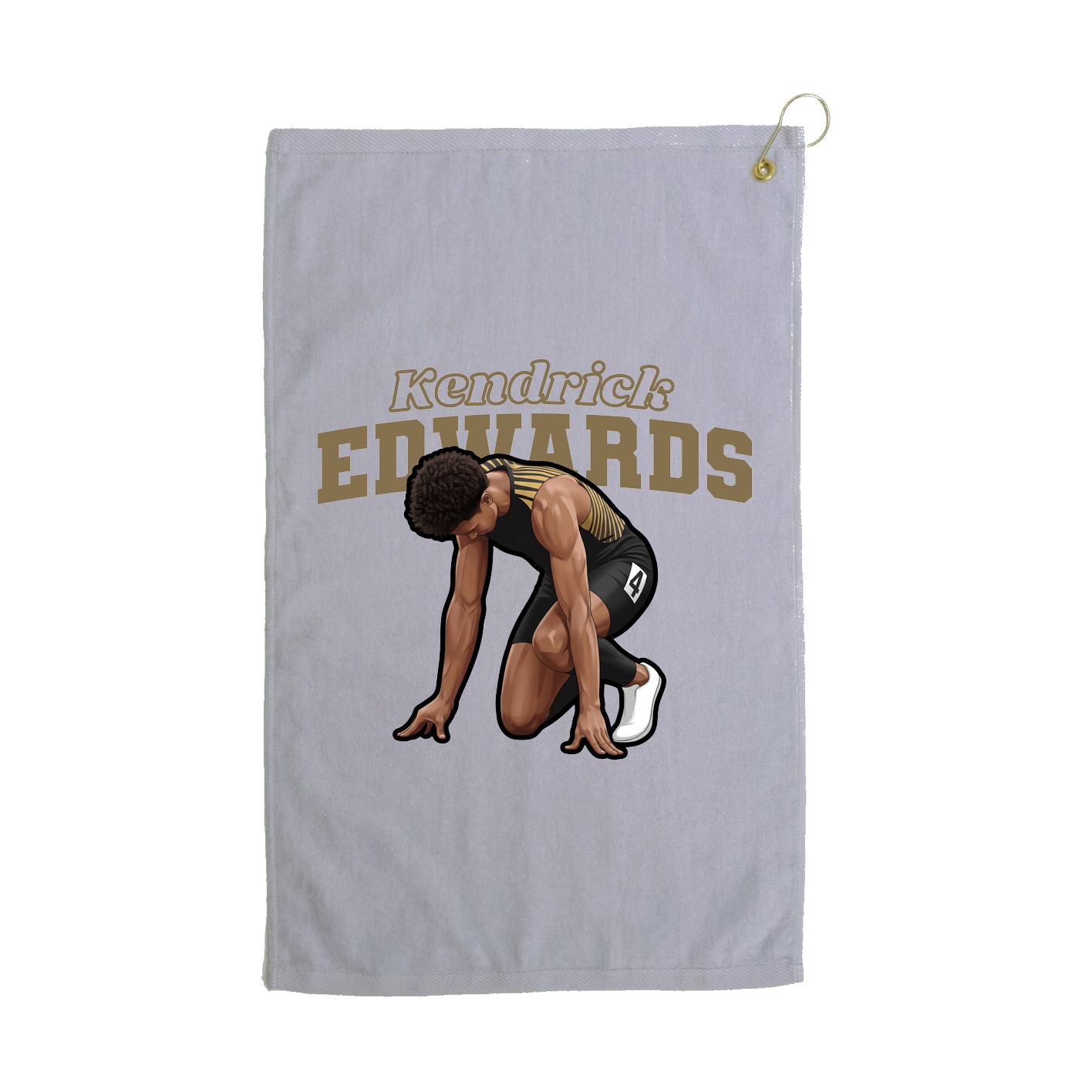 Golf Towel — Name Arch in Grey