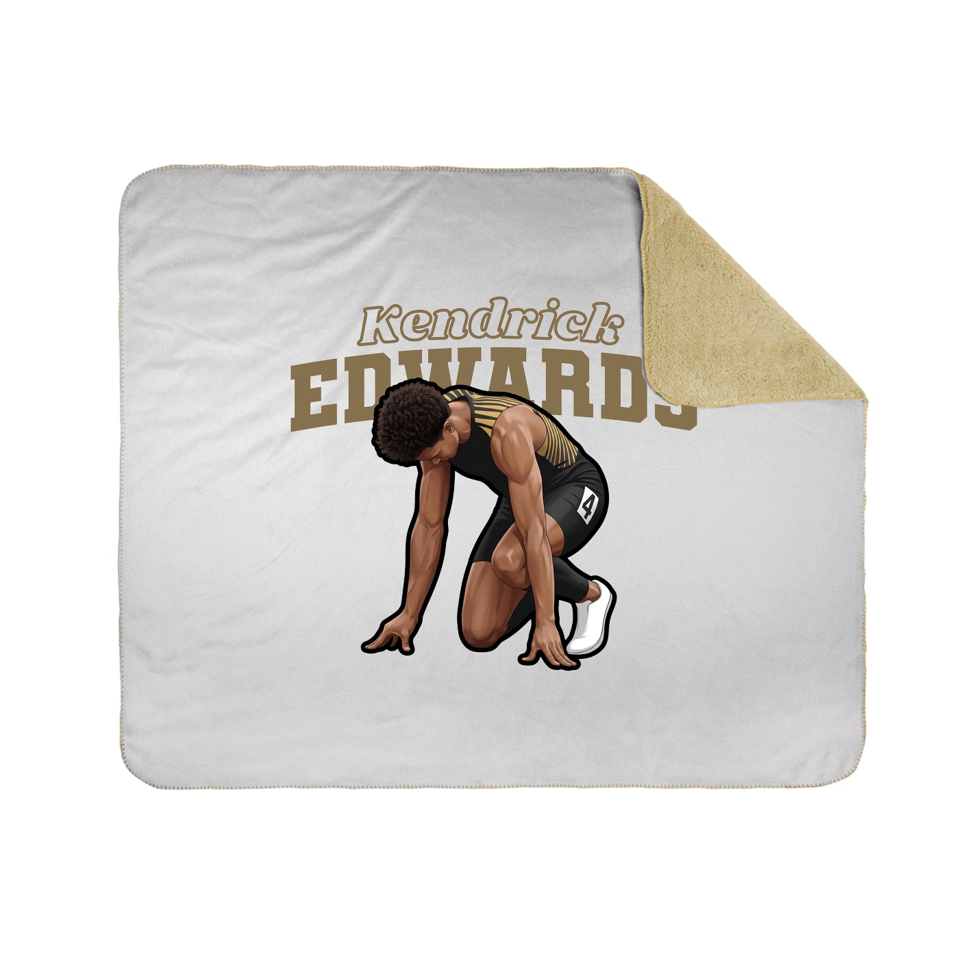 Throw Blanket — Name Arch in White