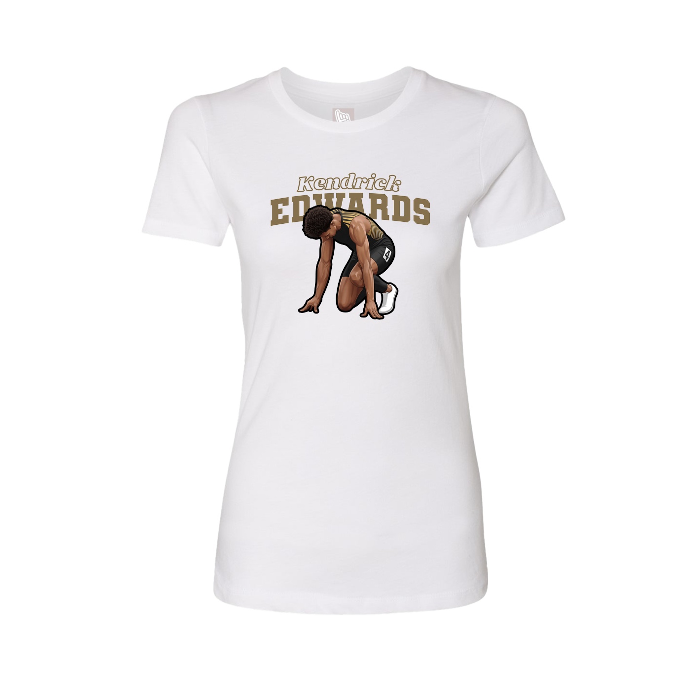 Womens Tee — Name Arch in White