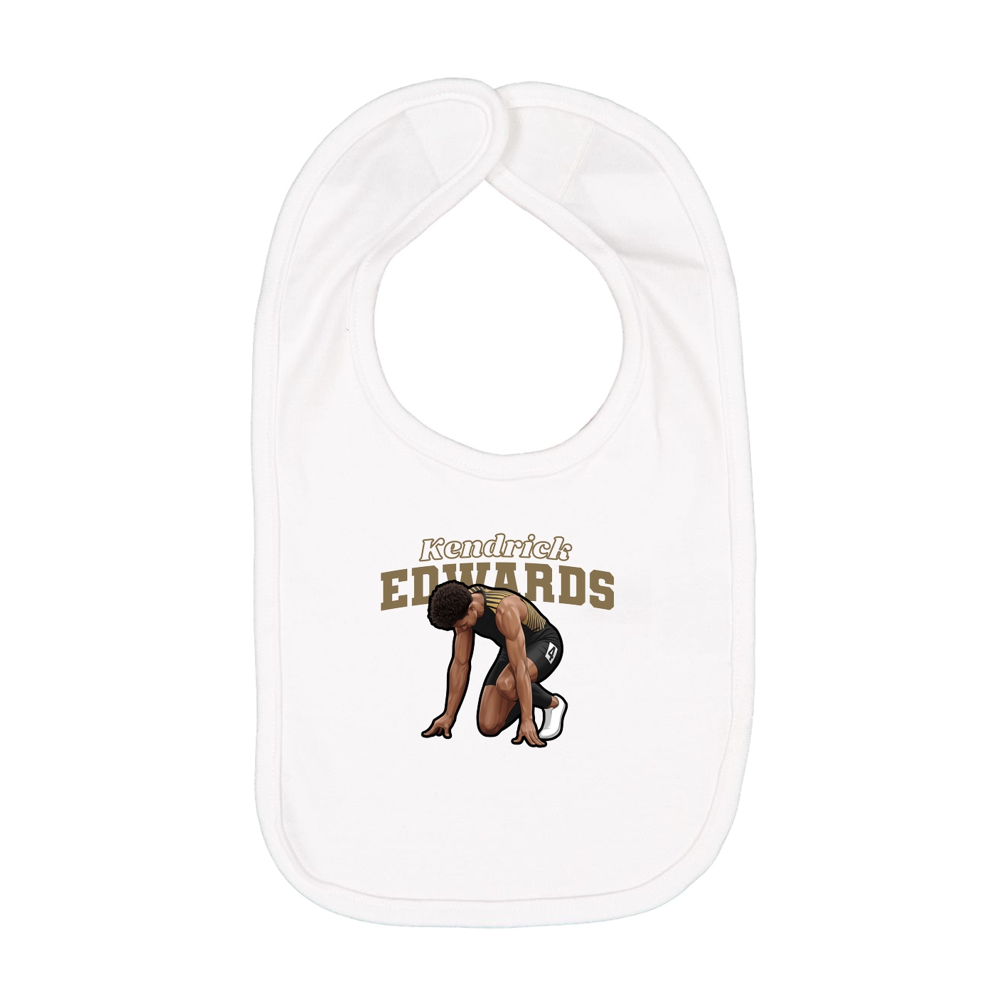 Infant Bib — Name Arch in White