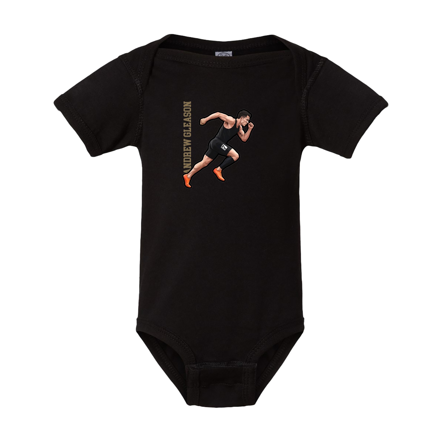 Baby Onesie — Name Vertical in Black