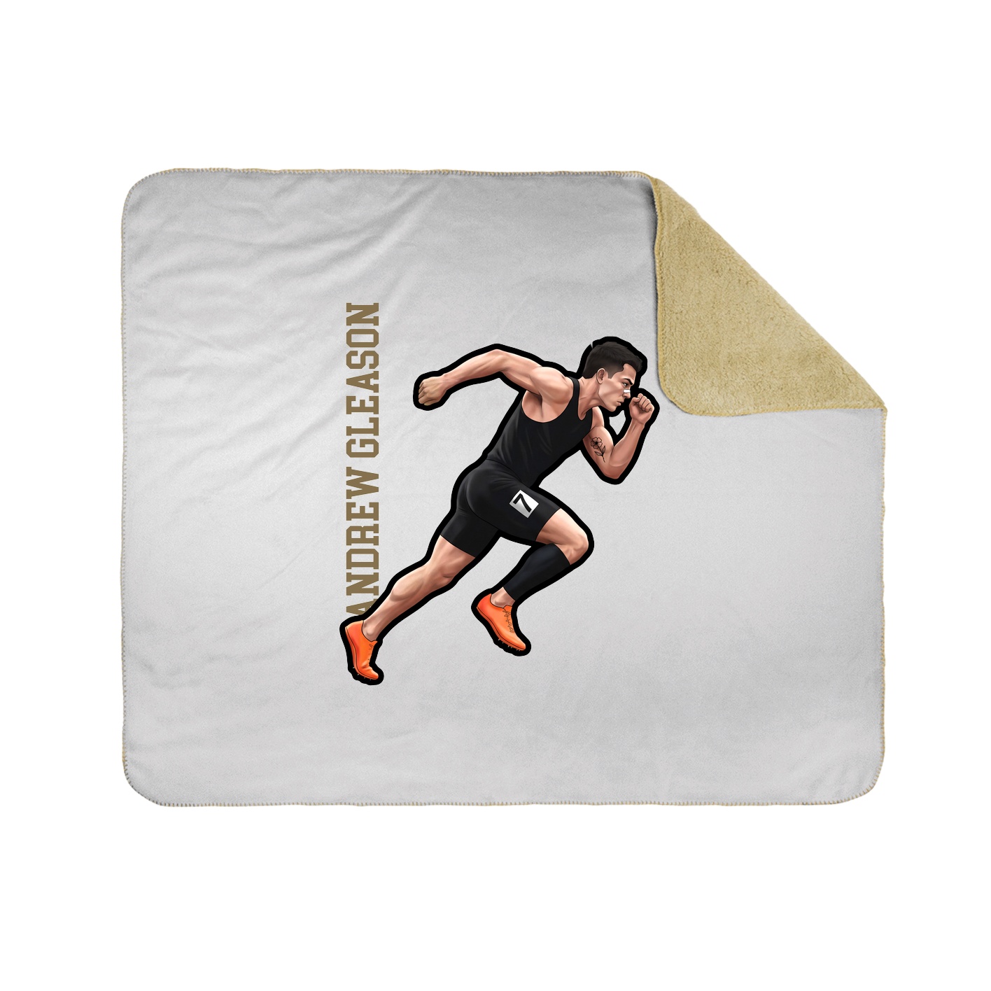 Throw Blanket — Name Vertical in White