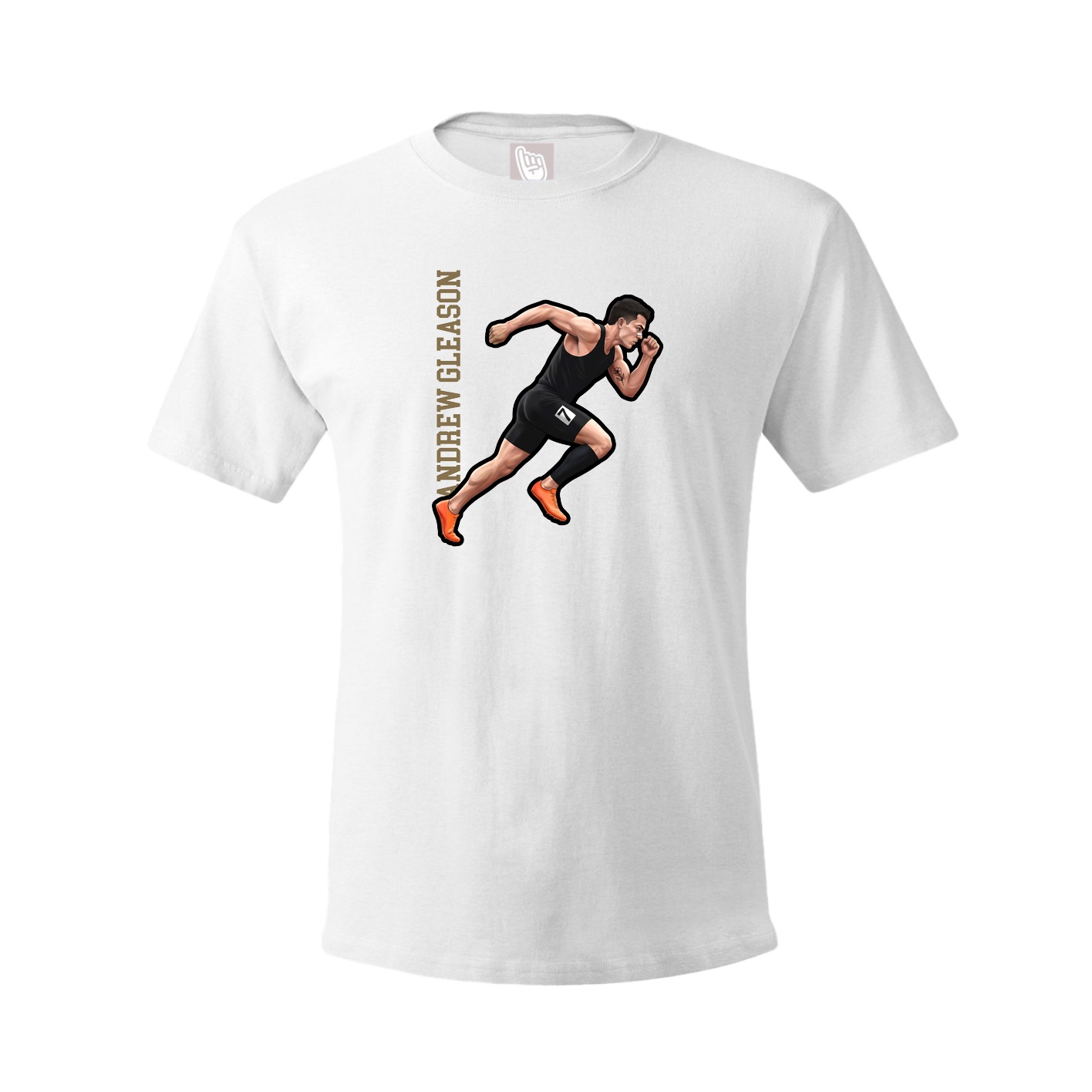 Tee — Name Vertical in White