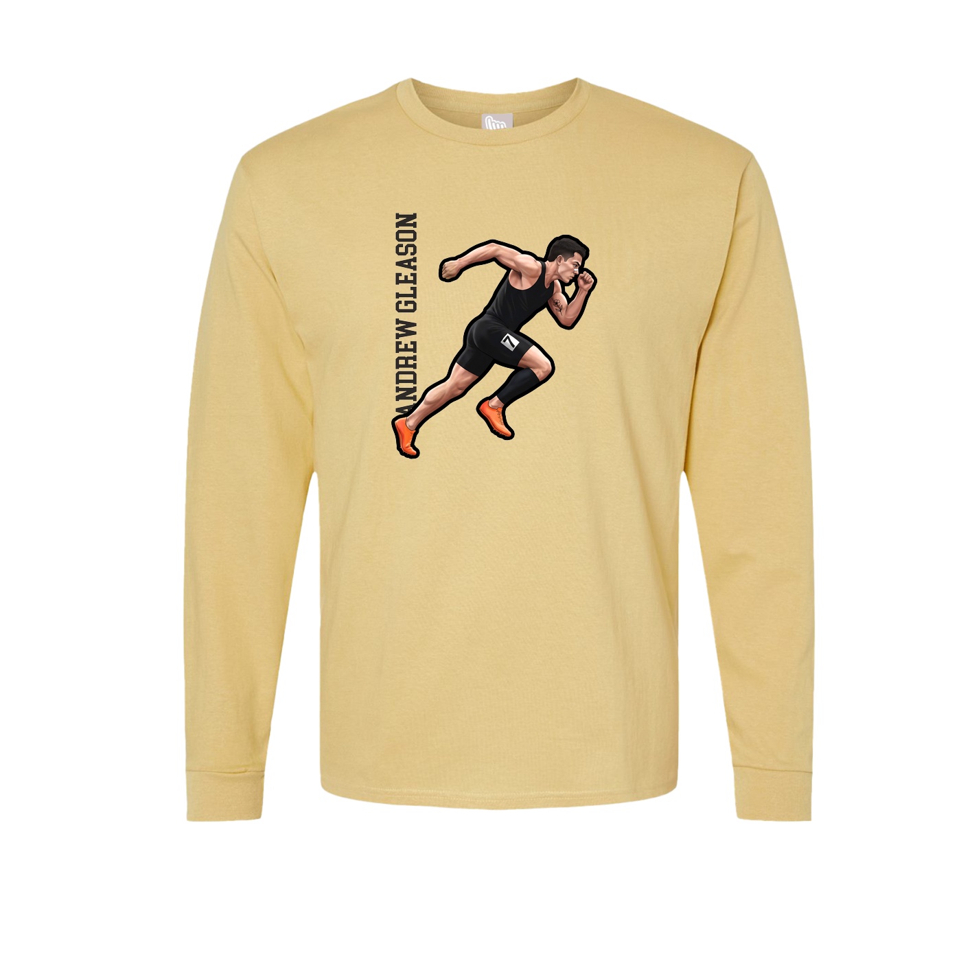 Long Sleeve Tee — Name Vertical in Vegas Gold