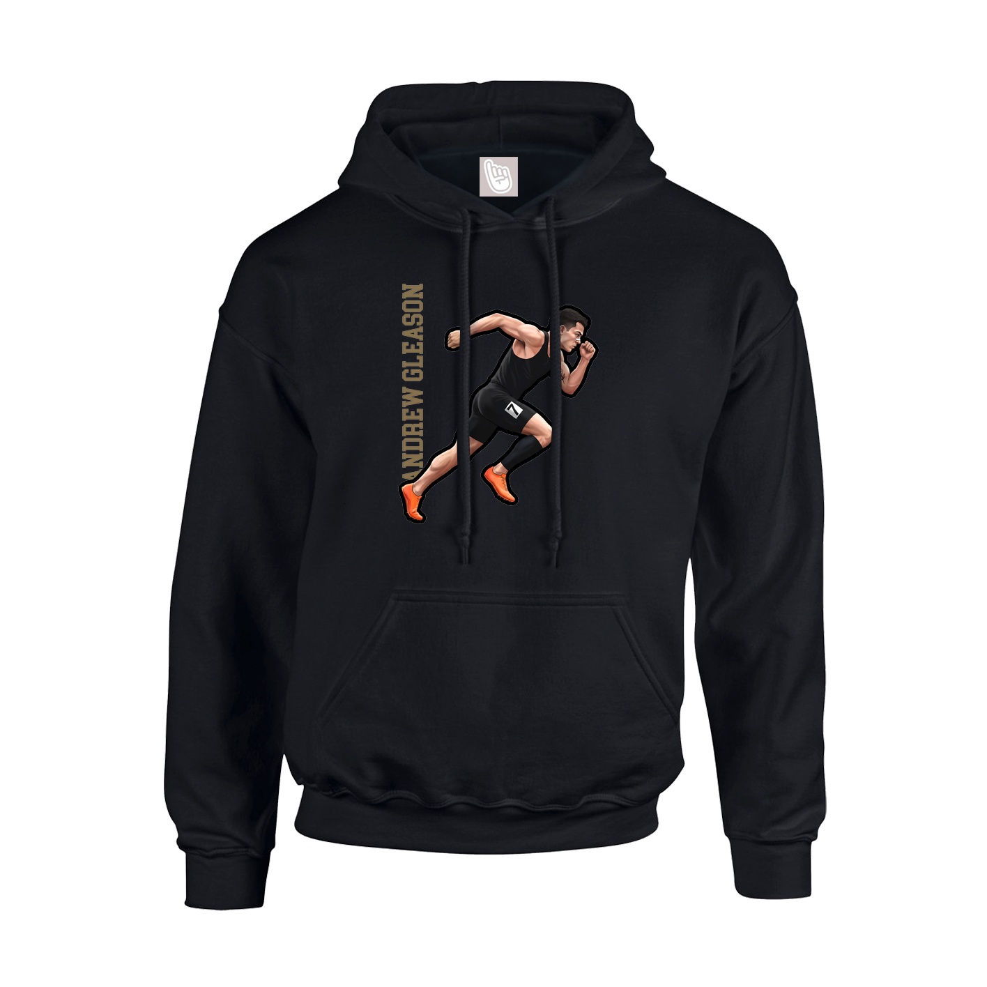 Hoodie — Name Vertical in Black