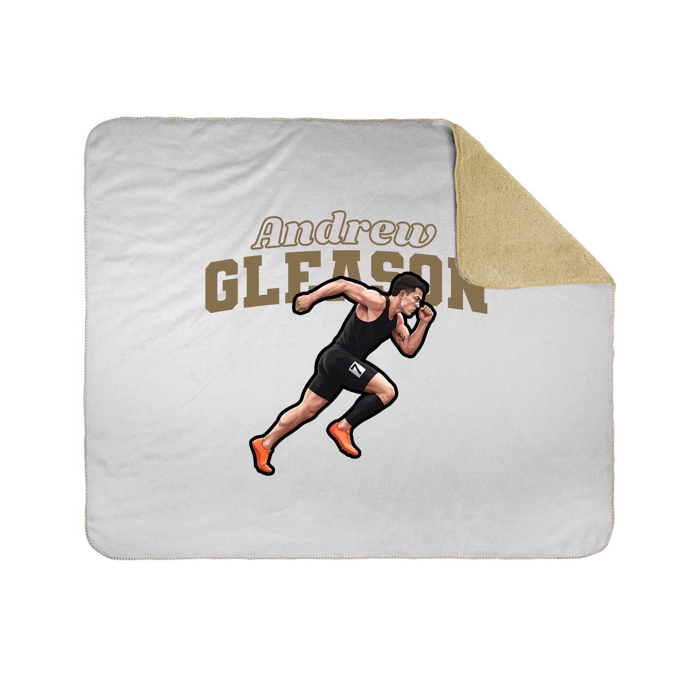 Throw Blanket — Name Arch in White