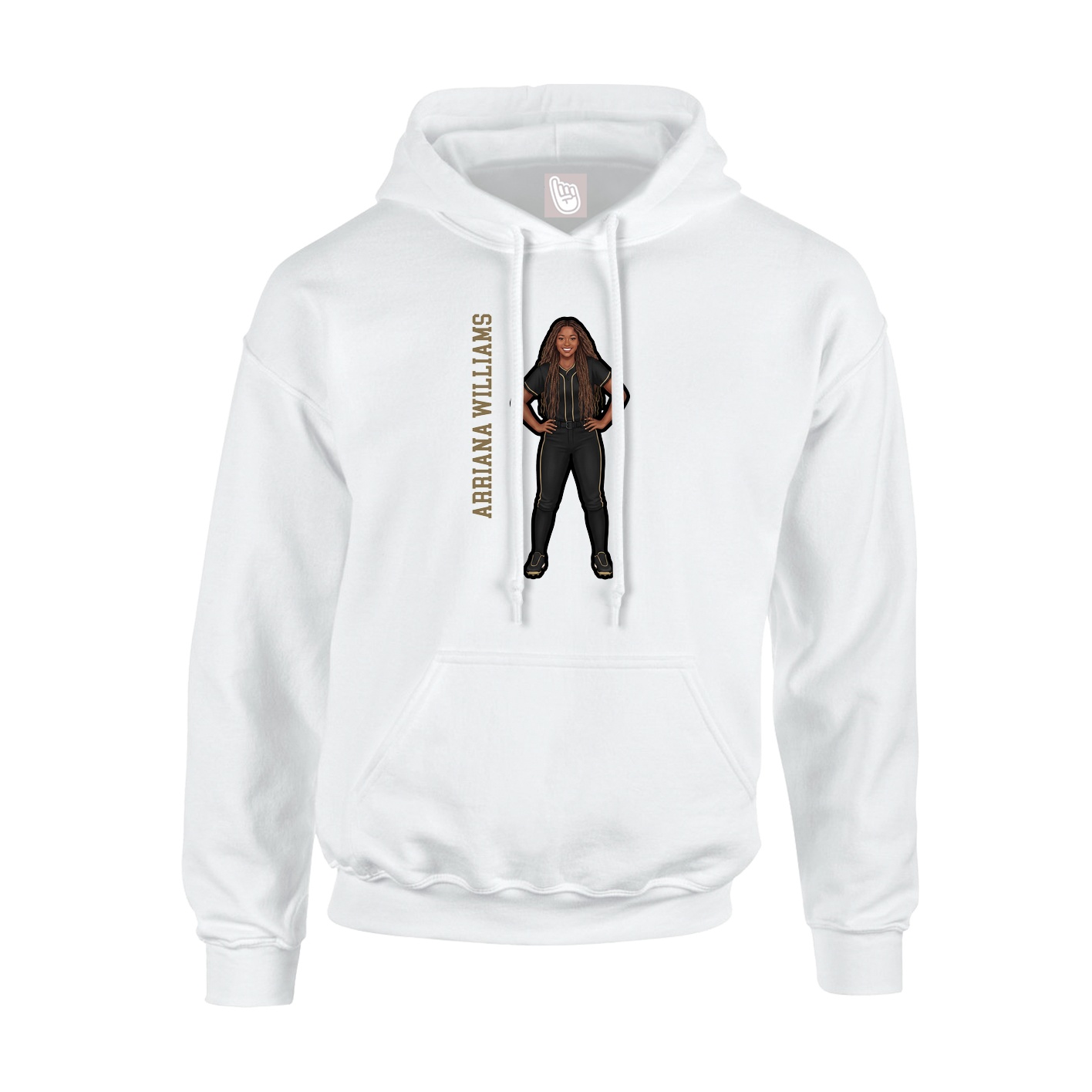 Hoodie — Name Vertical in White