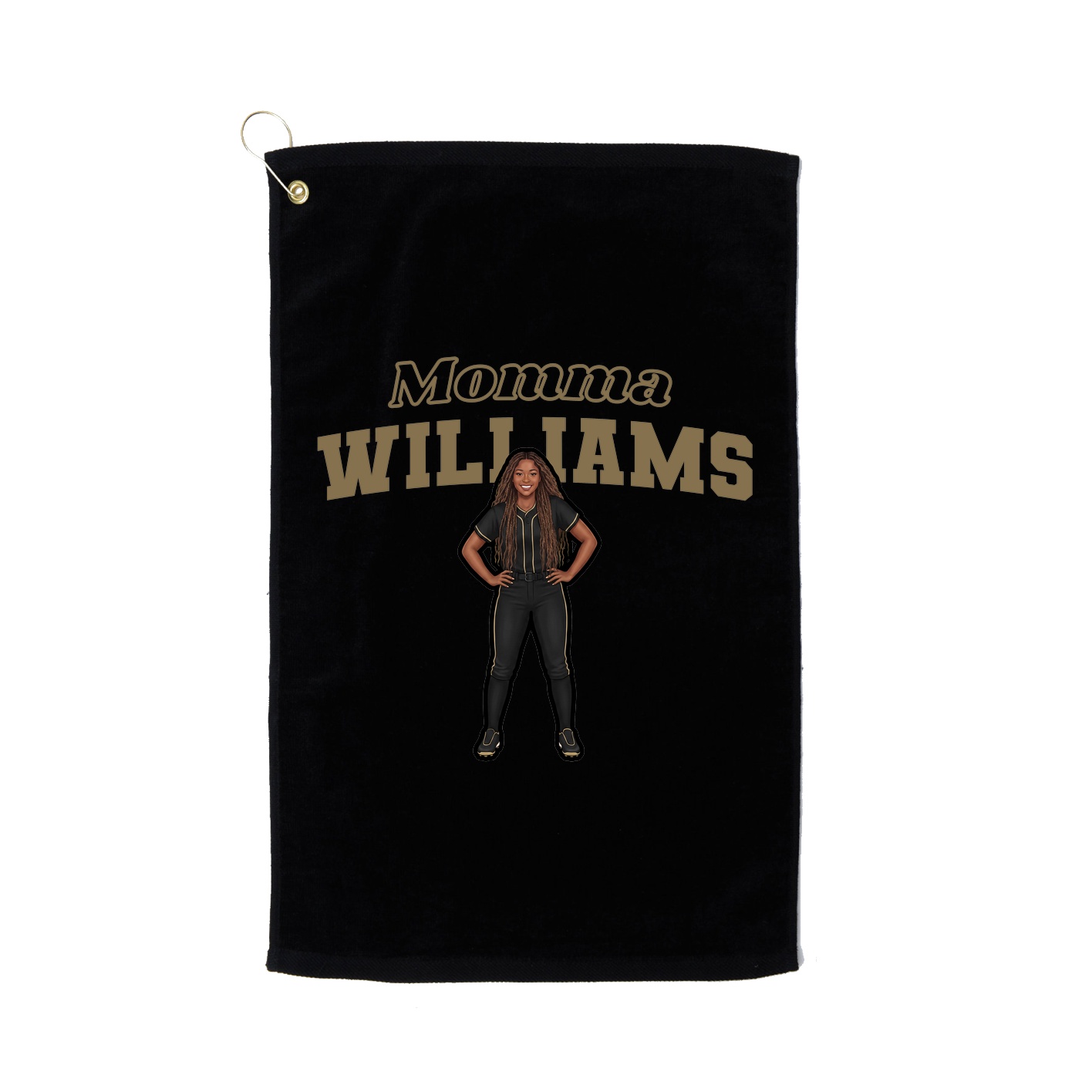 Golf Towel — Mothers Day Block in Black