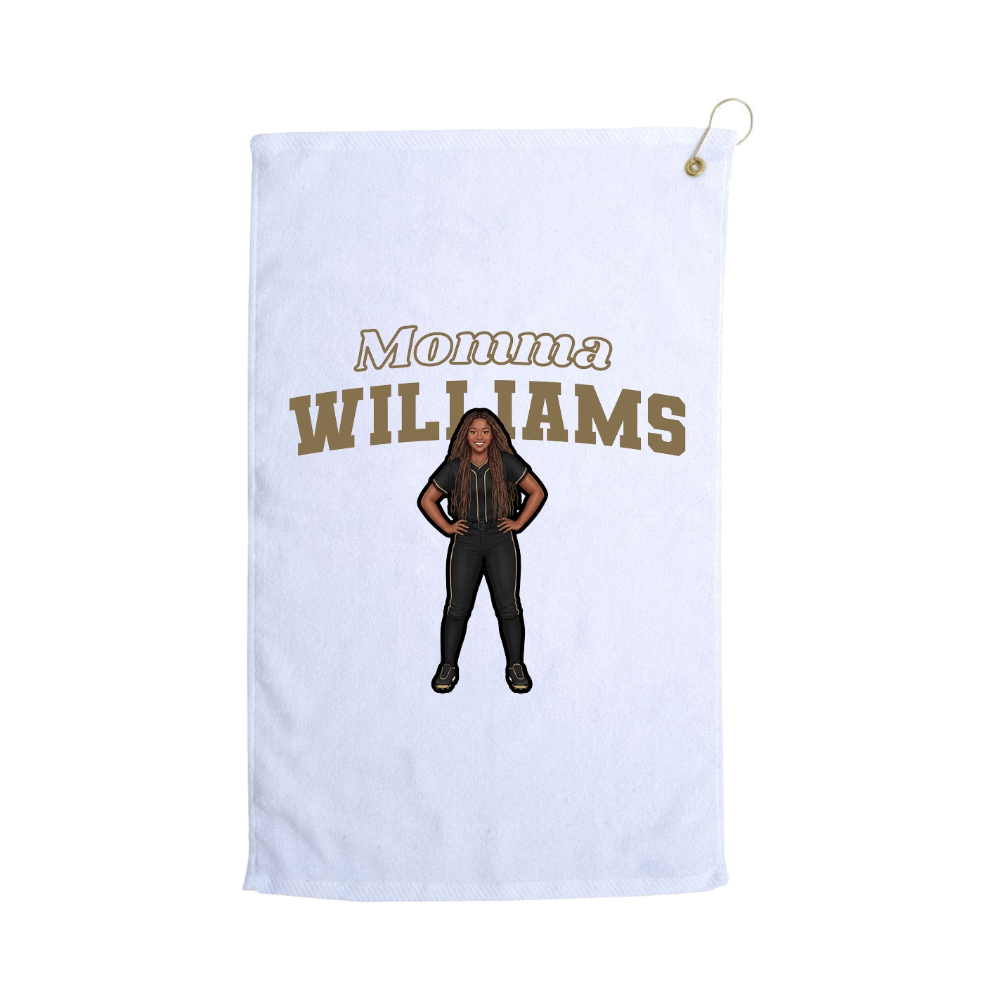 Golf Towel — Mothers Day Block in White