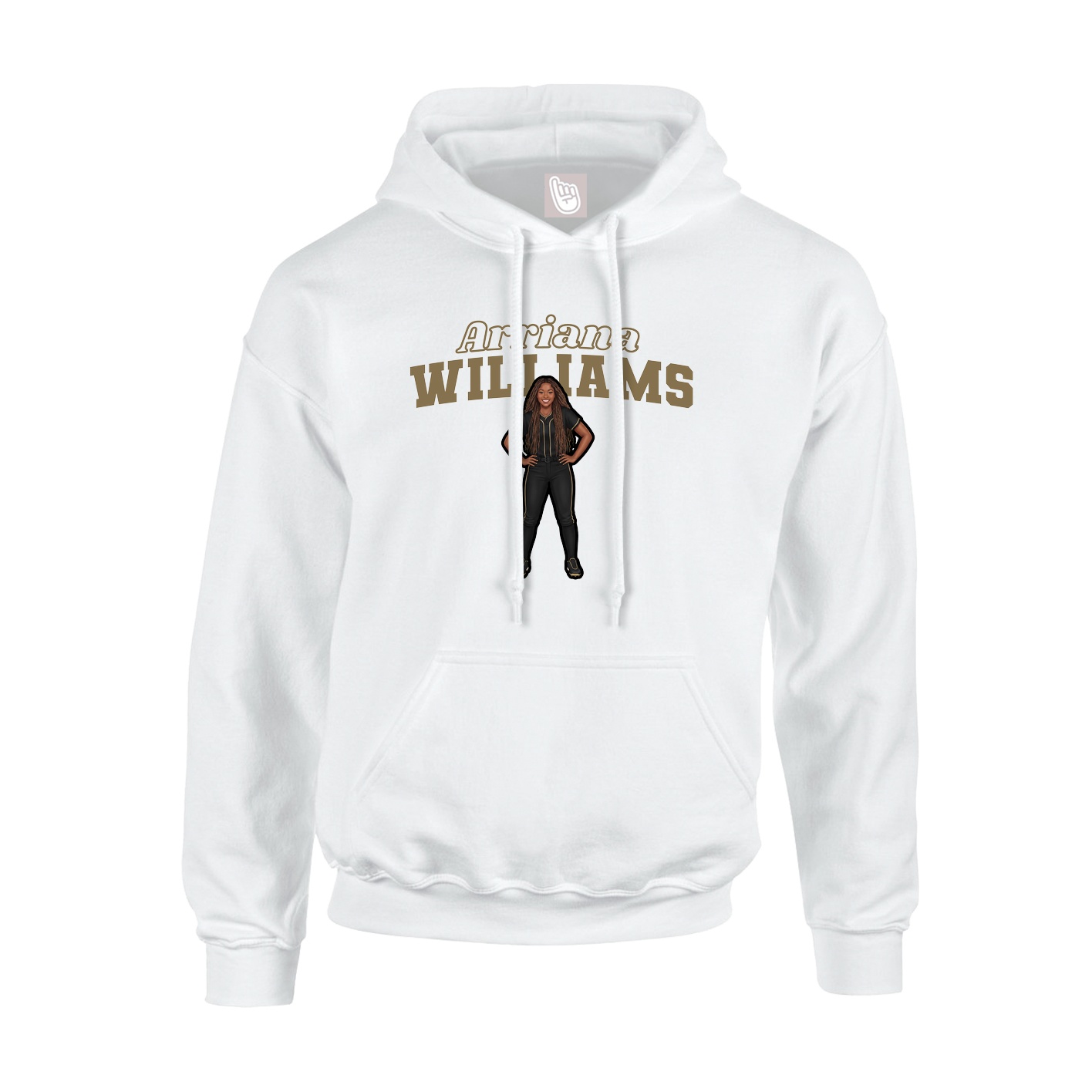 Hoodie — Name Arch in White