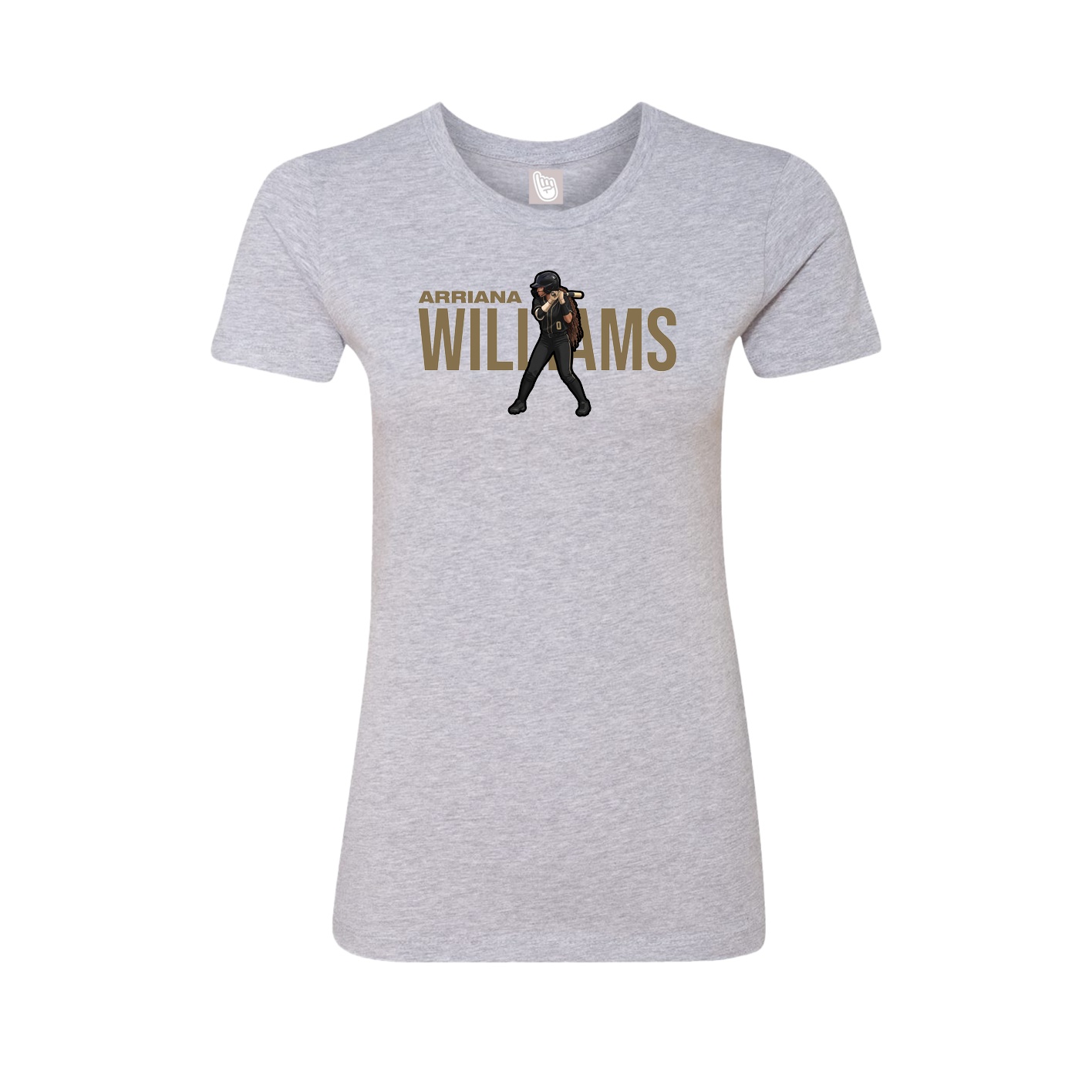 Womens Tee — Player Name in Grey