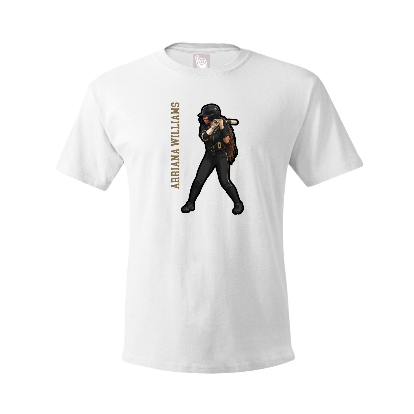 Youth Tee — Name Vertical in White