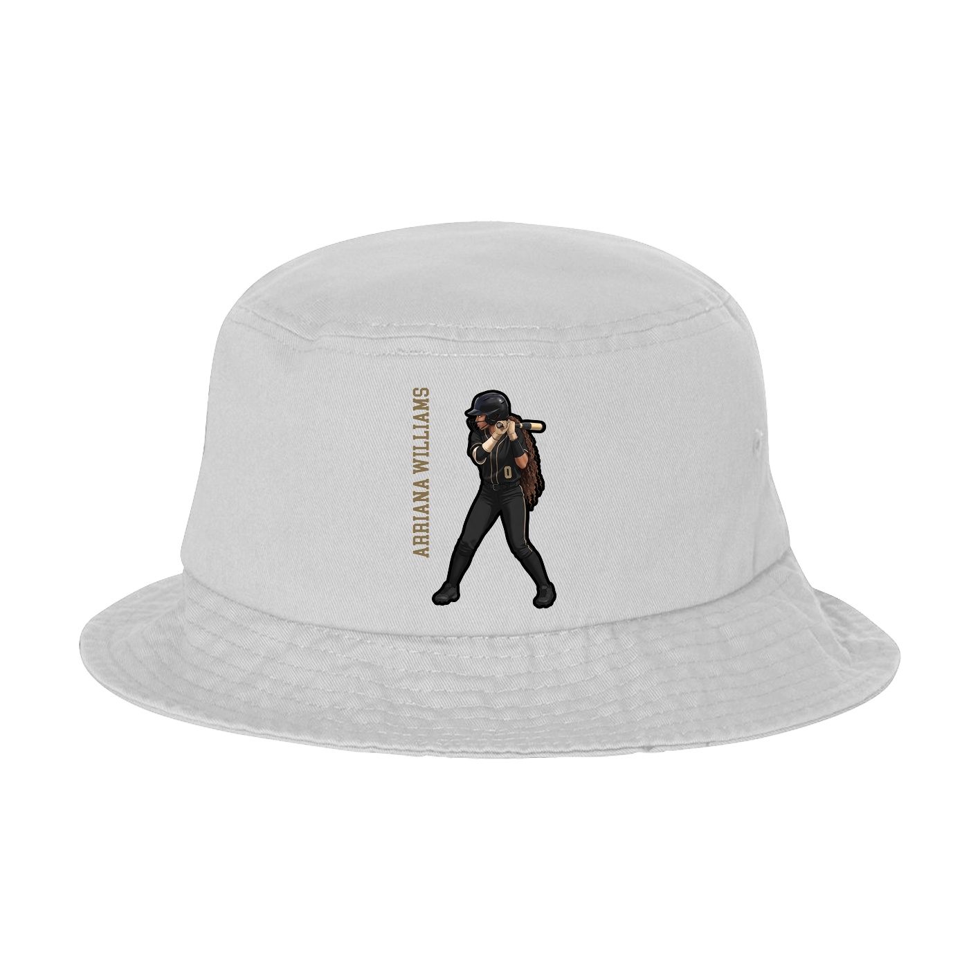 Bucket Cap — Name Vertical in White