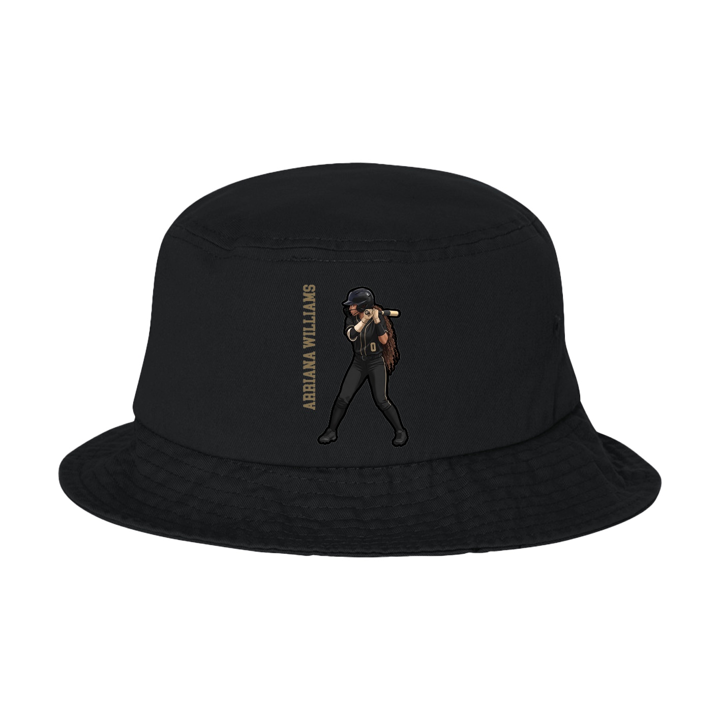 Bucket Cap — Name Vertical in Black