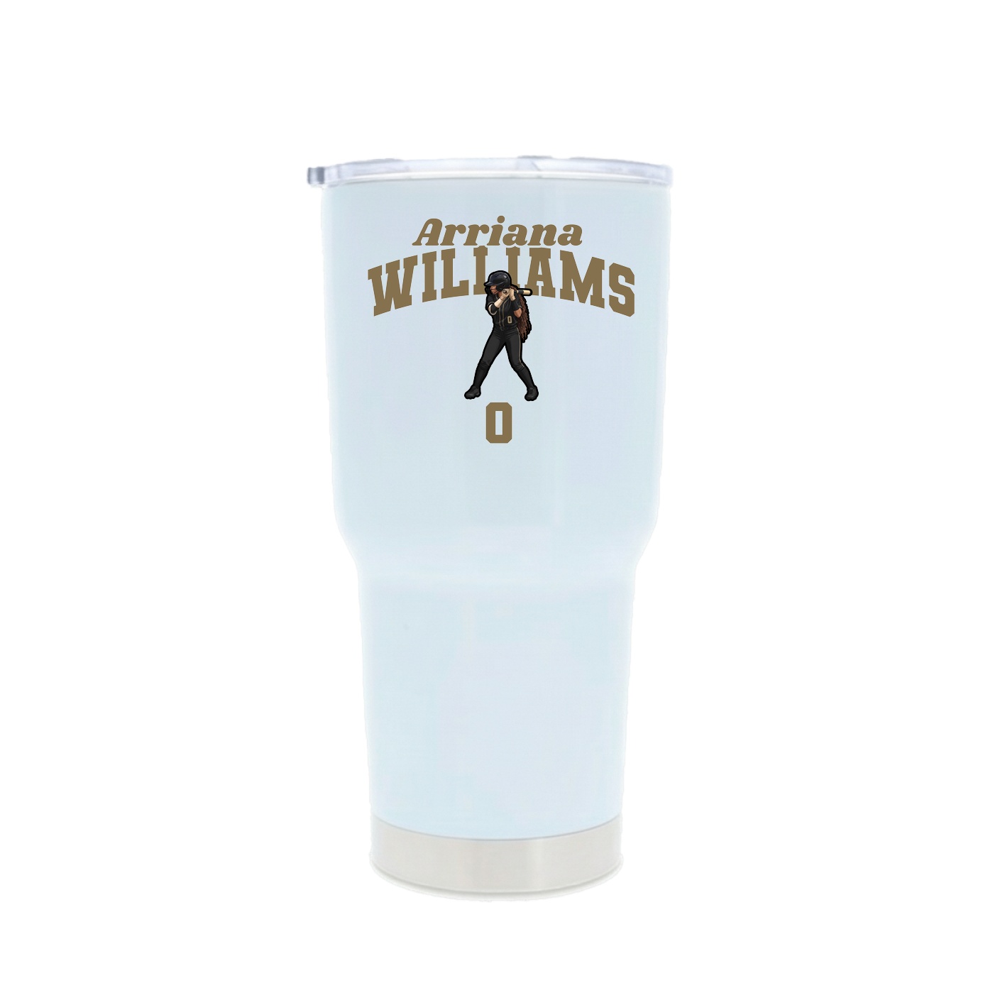 30oz Stainless Steel Tumbler — Signature Arch in White
