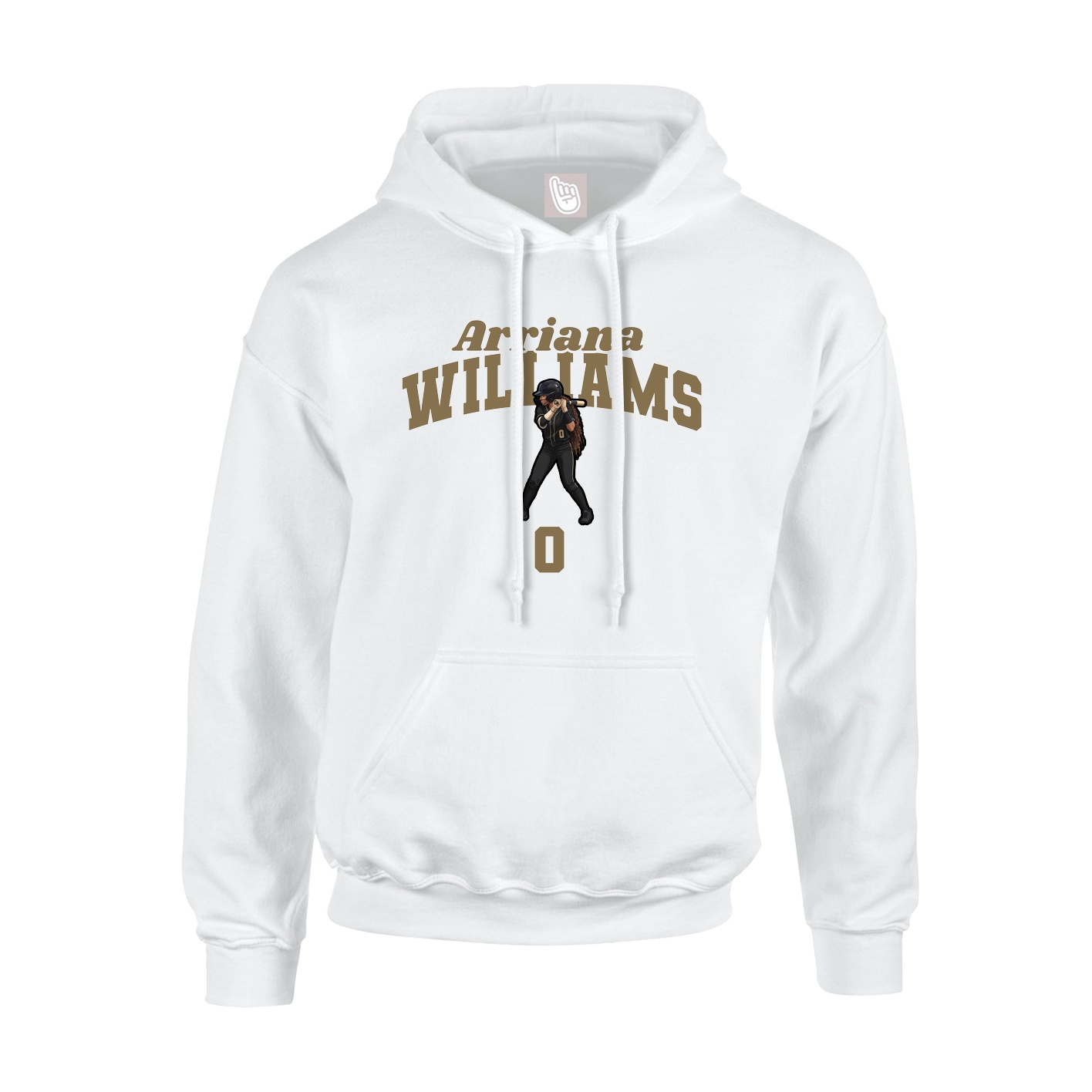 Youth Hoodie — Signature Arch in White