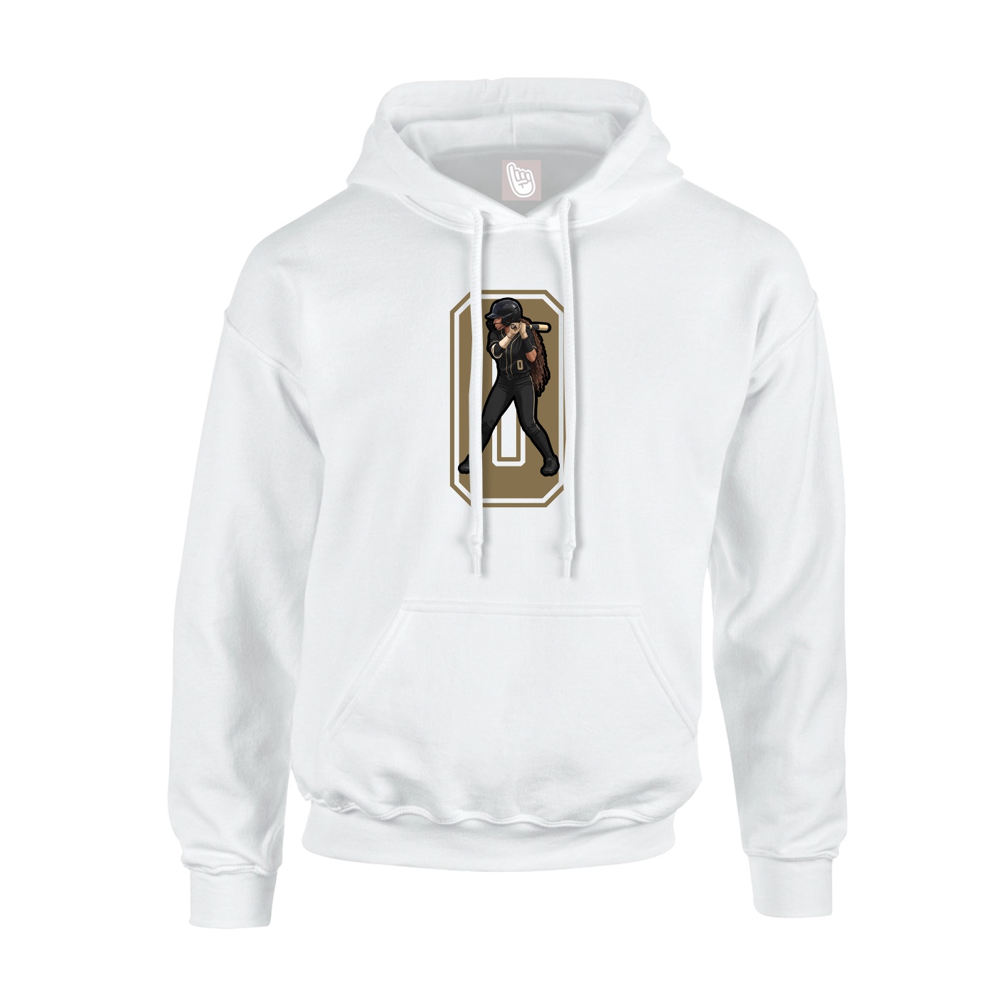 Hoodie — Number in White