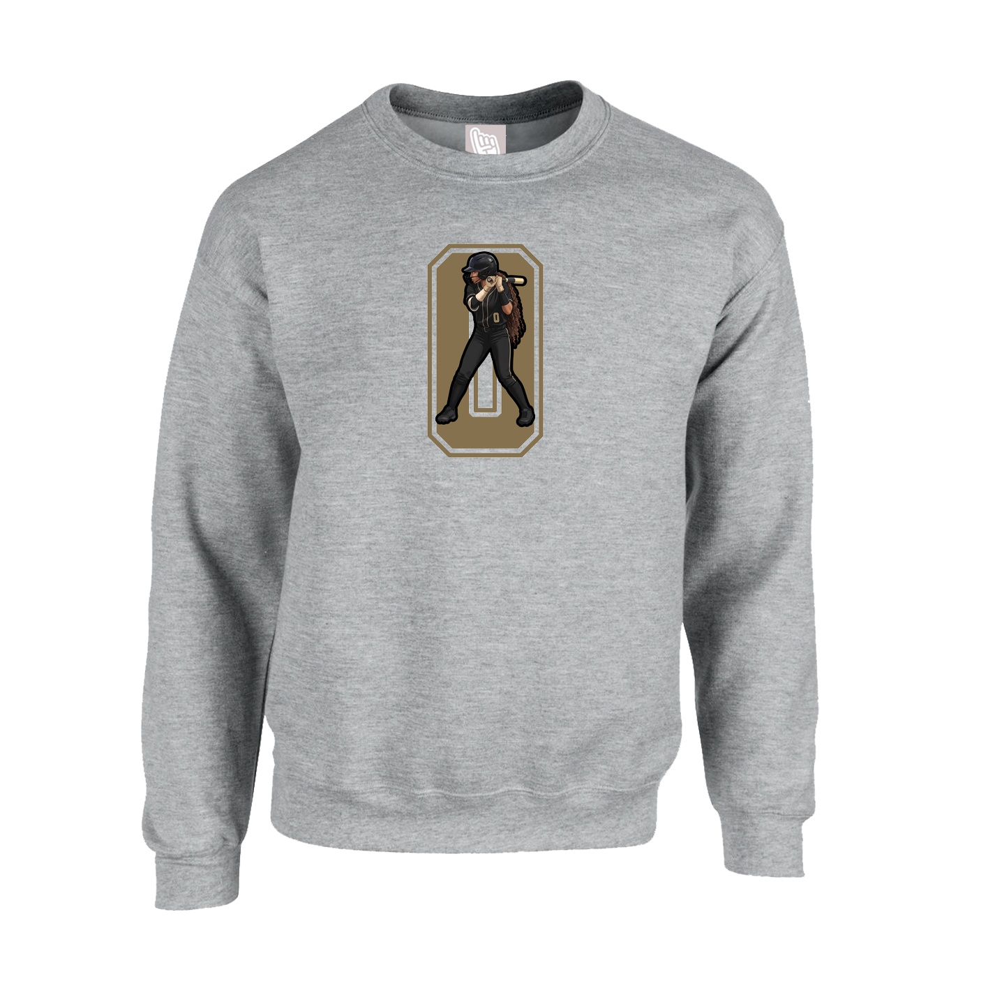 Fleece Crew — Number in Grey