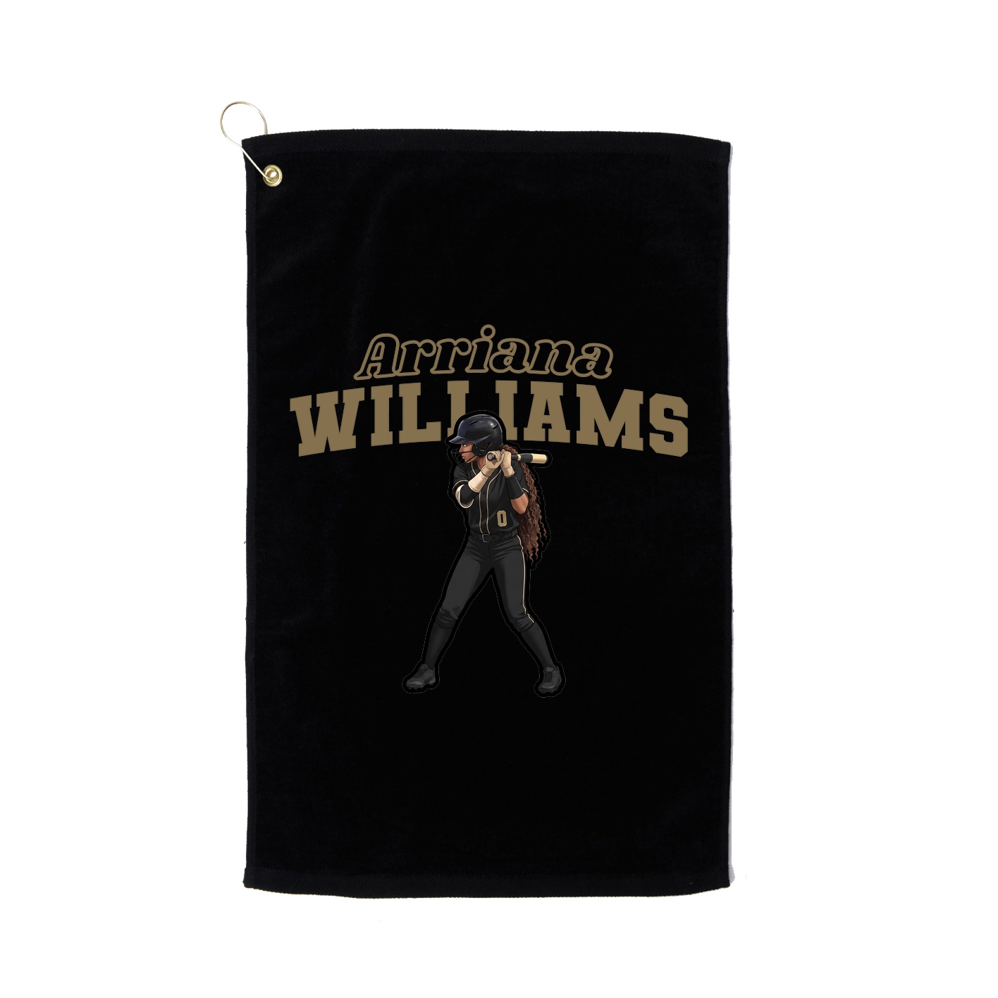 Golf Towel — Name Arch in Black