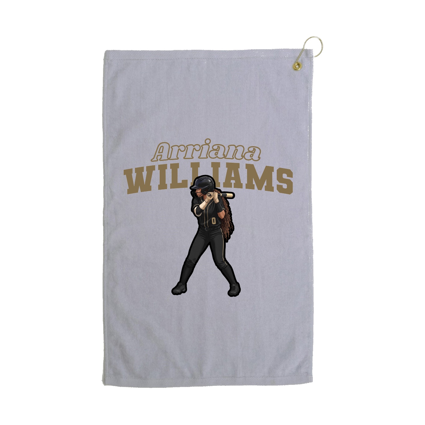 Golf Towel — Name Arch in Grey