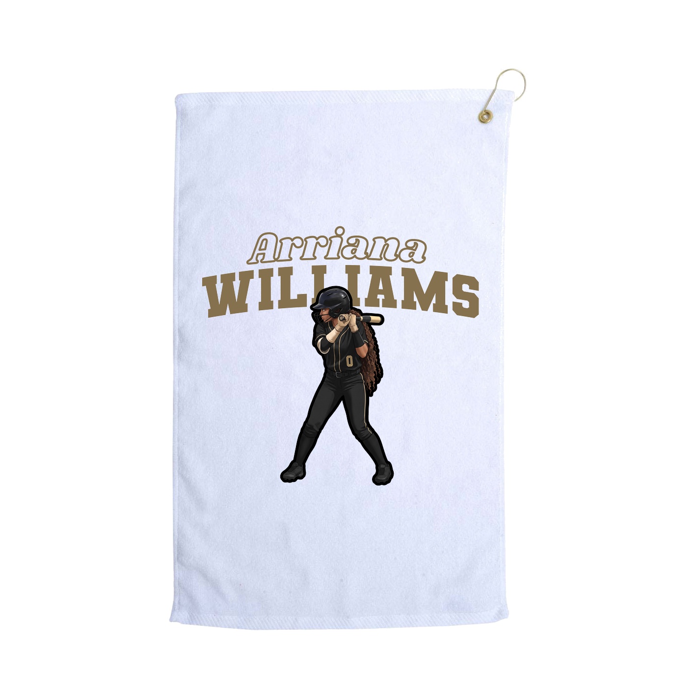 Golf Towel — Name Arch in White