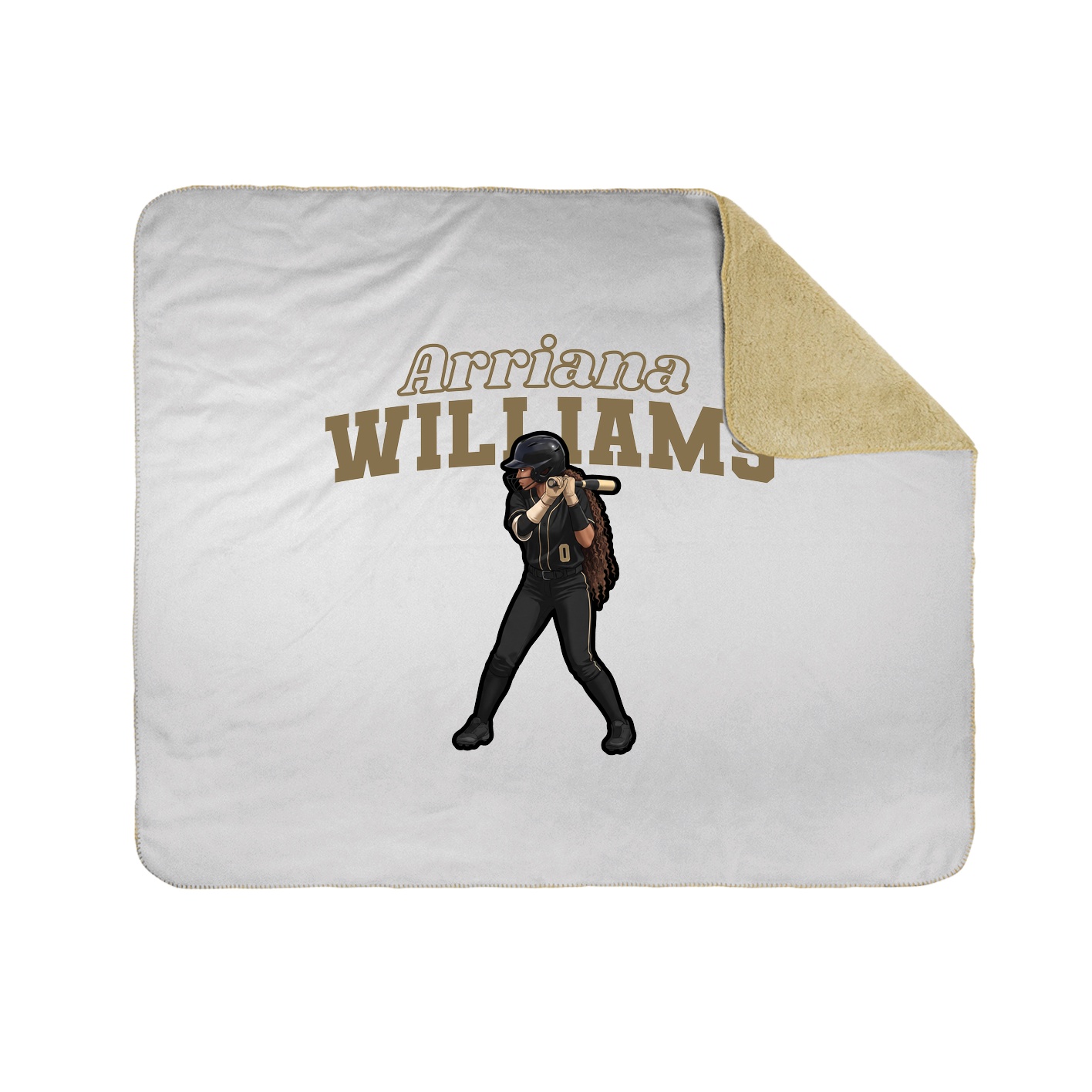 Throw Blanket — Name Arch in White