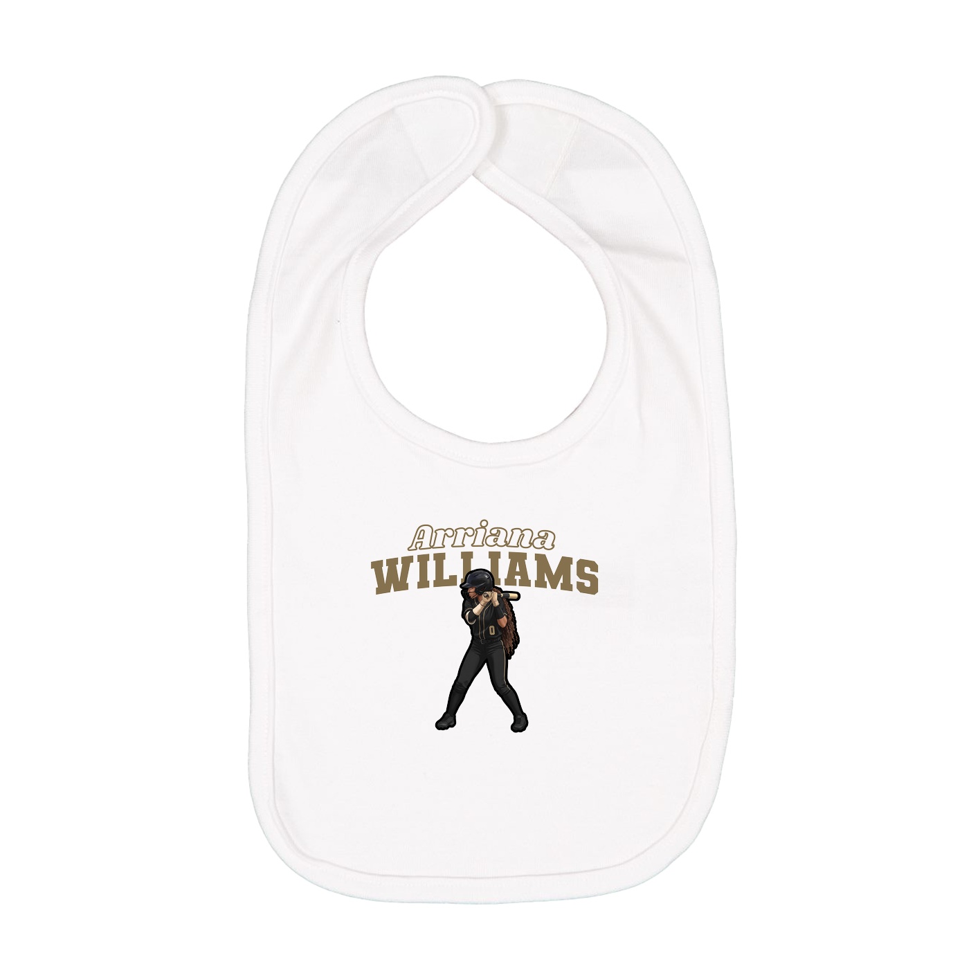 Infant Bib — Name Arch in White