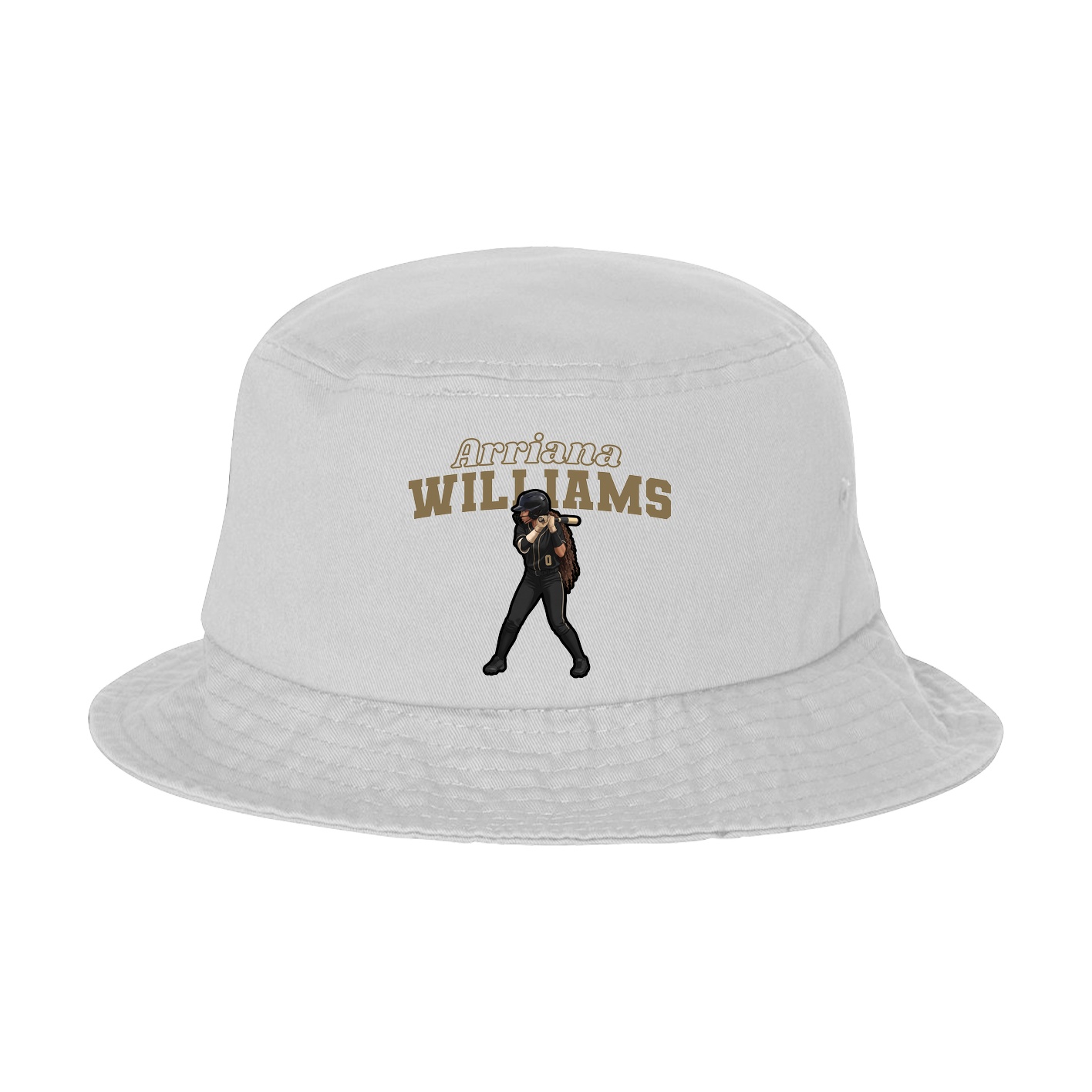 Bucket Cap — Name Arch in White