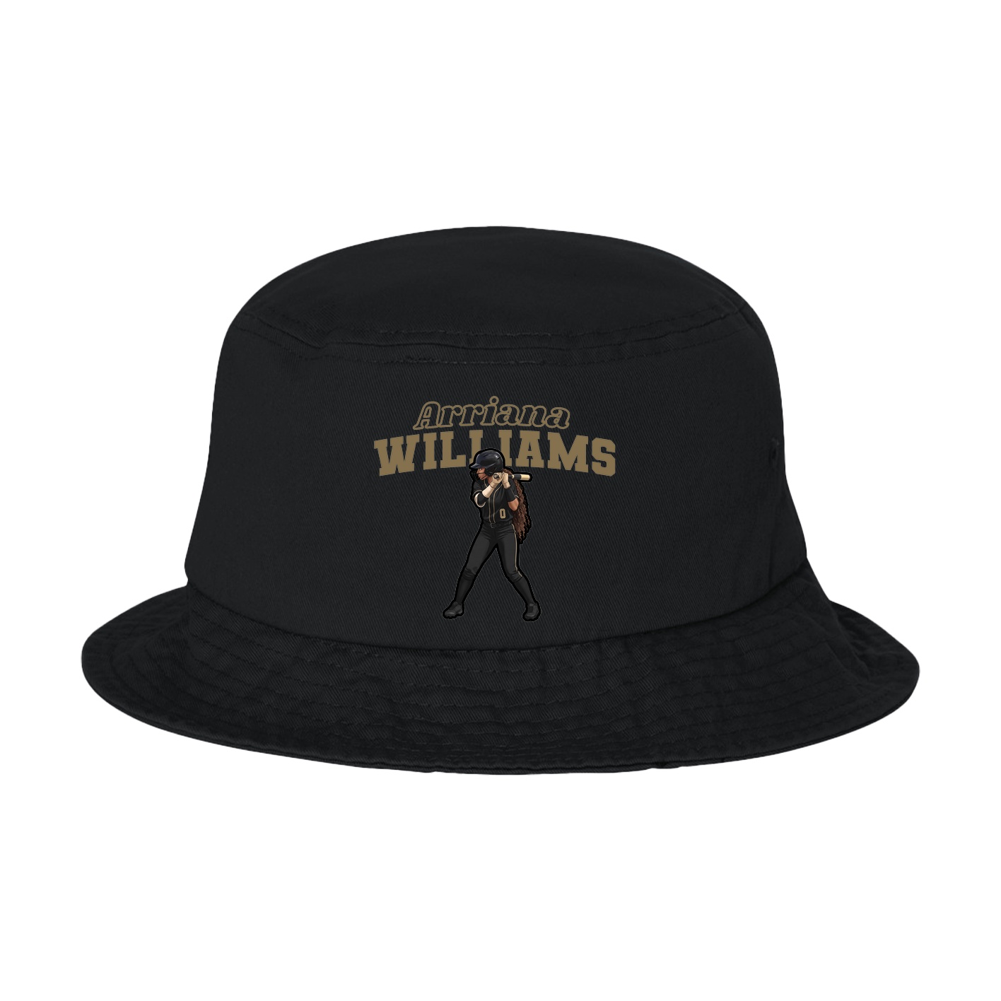 Bucket Cap — Name Arch in Black
