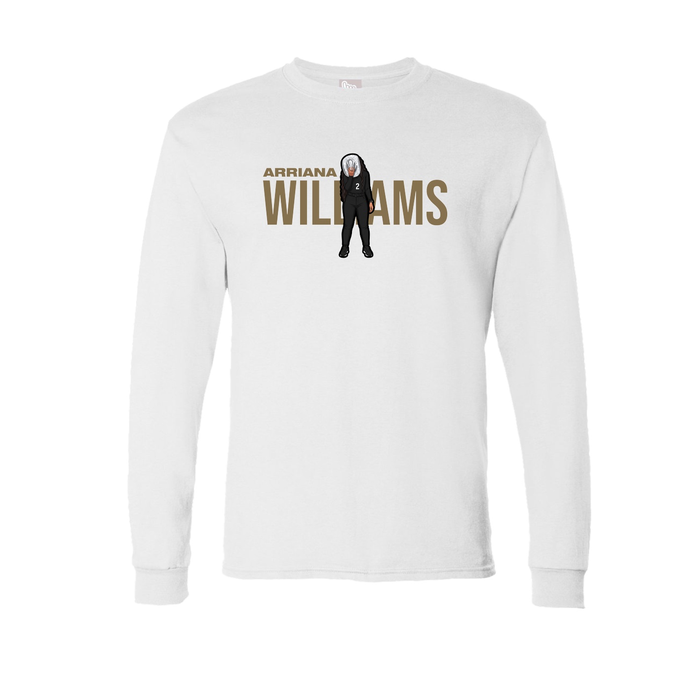 Long Sleeve Tee — Player Name in White