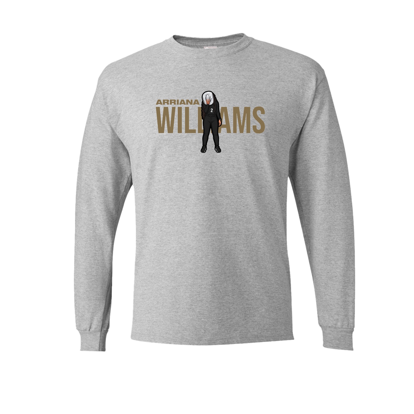 Long Sleeve Tee — Player Name in Grey