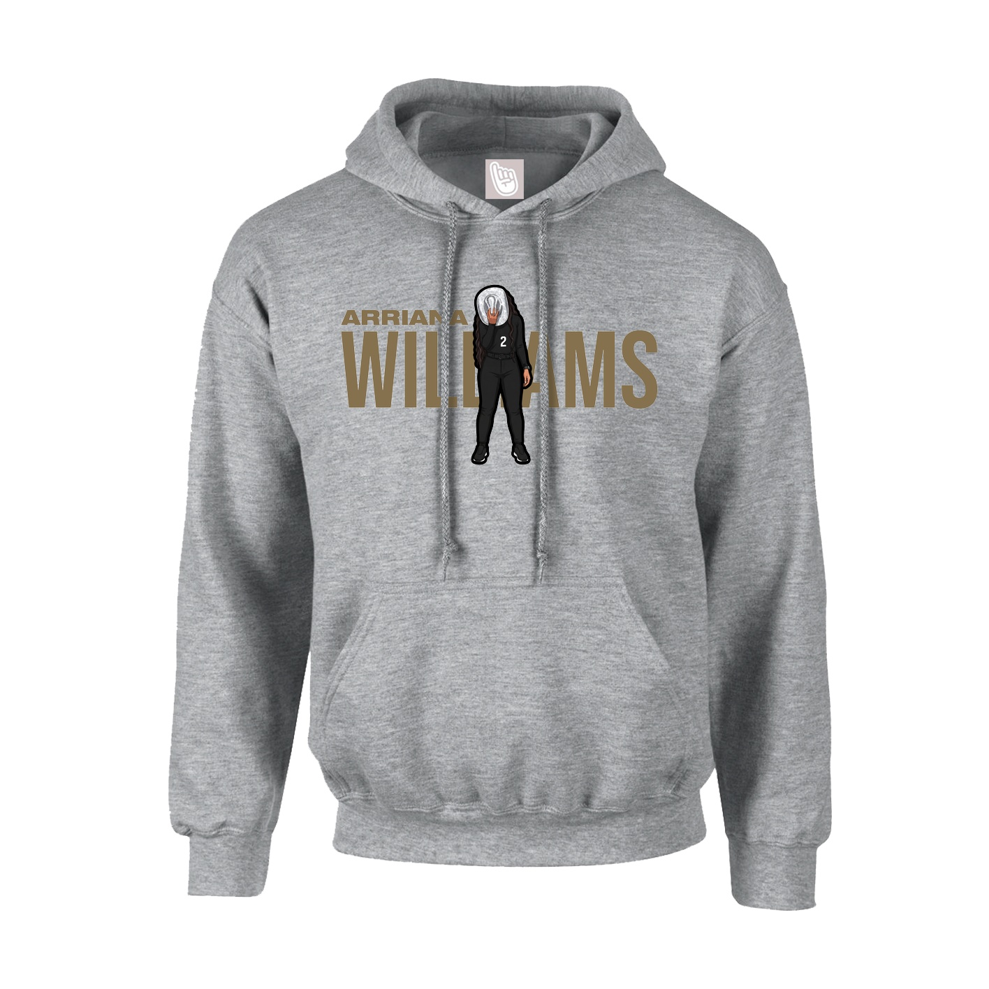 Hoodie — Player Name in Grey