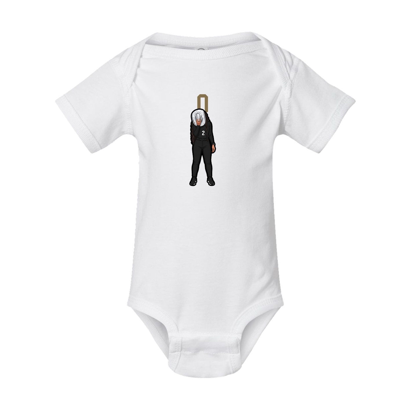 Baby Onesie — Number Top in White