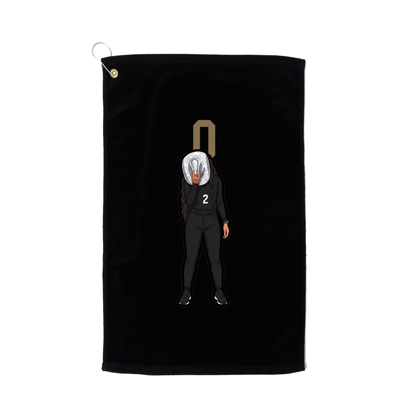 Golf Towel — Number Top in Black