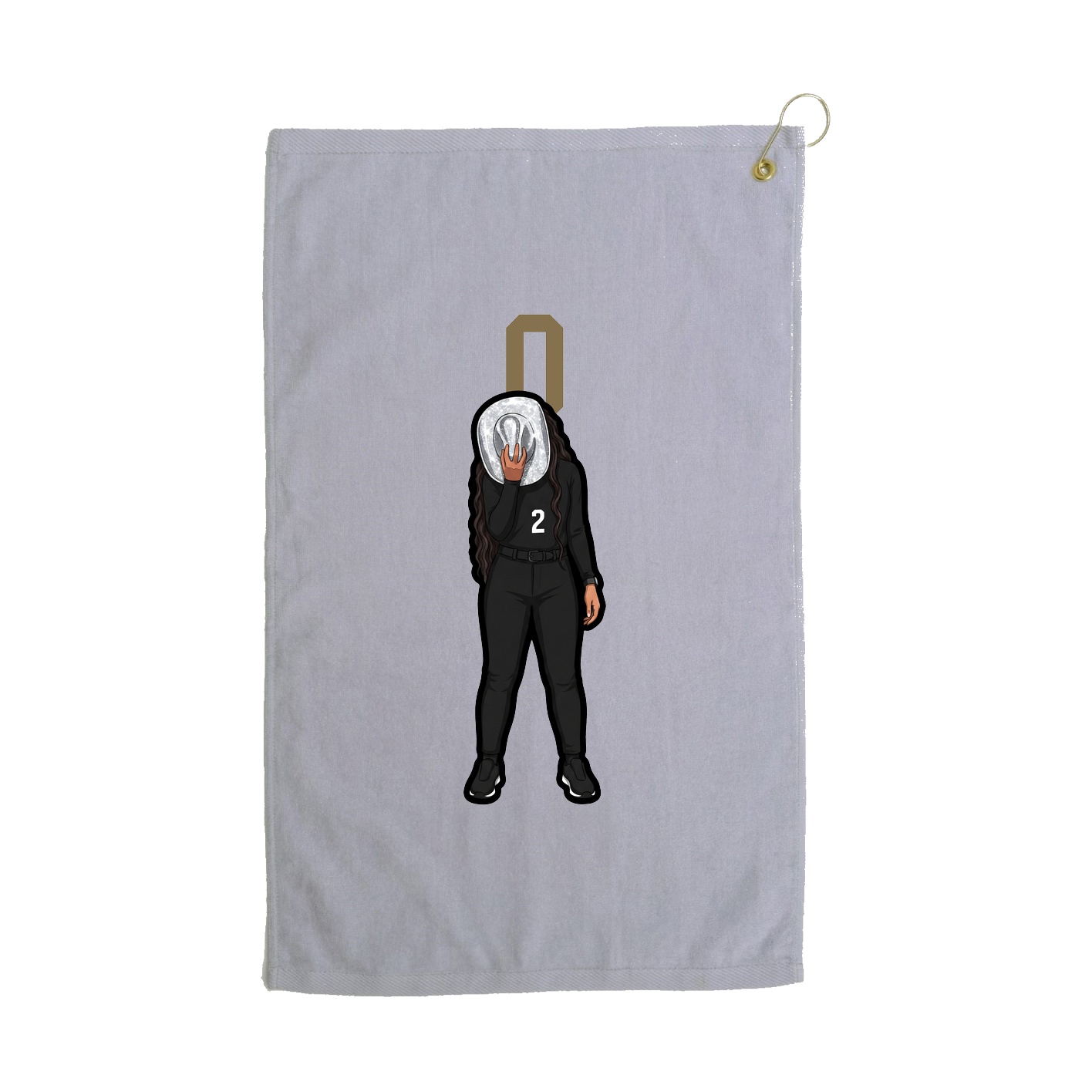 Golf Towel — Number Top in Grey