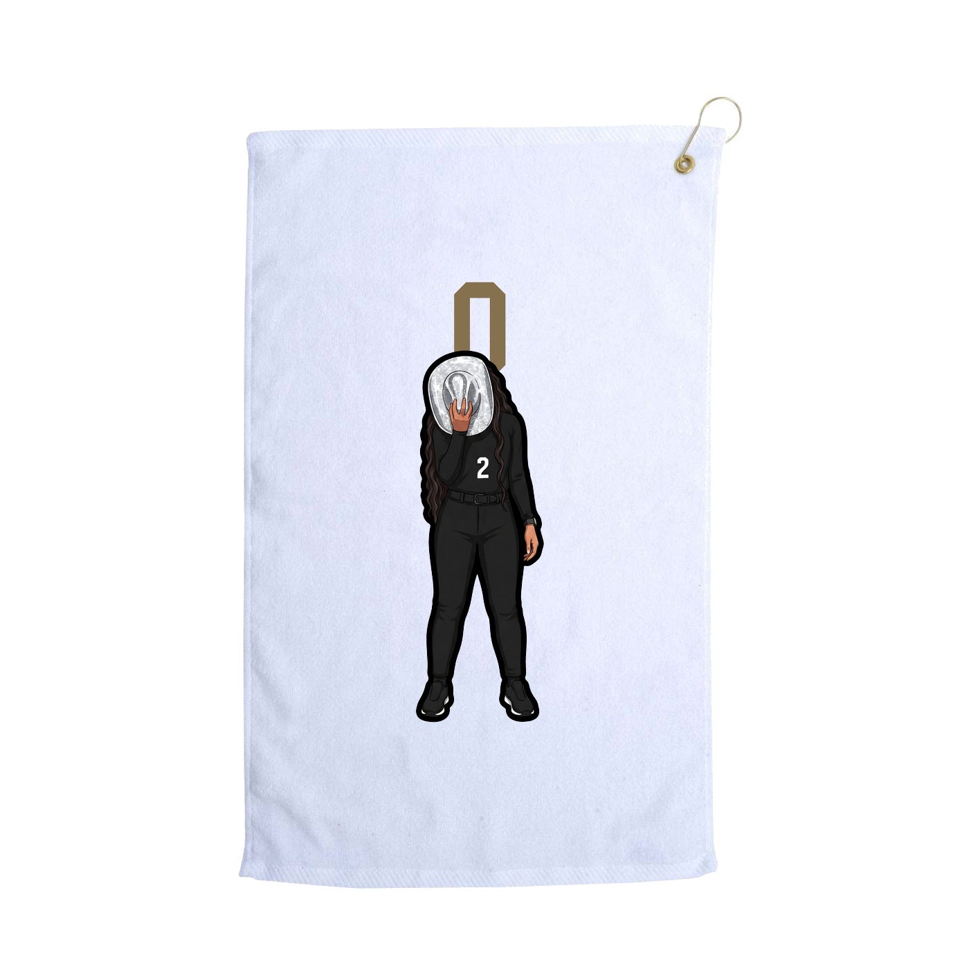 Golf Towel — Number Top in White