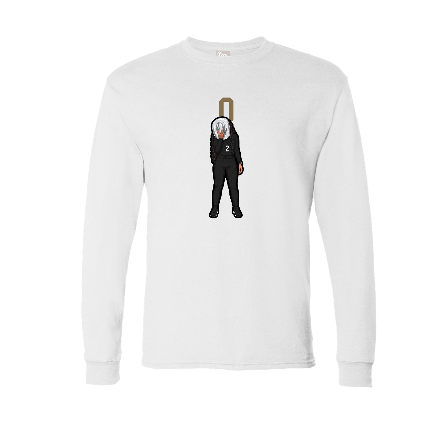 Long Sleeve Tee — Number Top in White