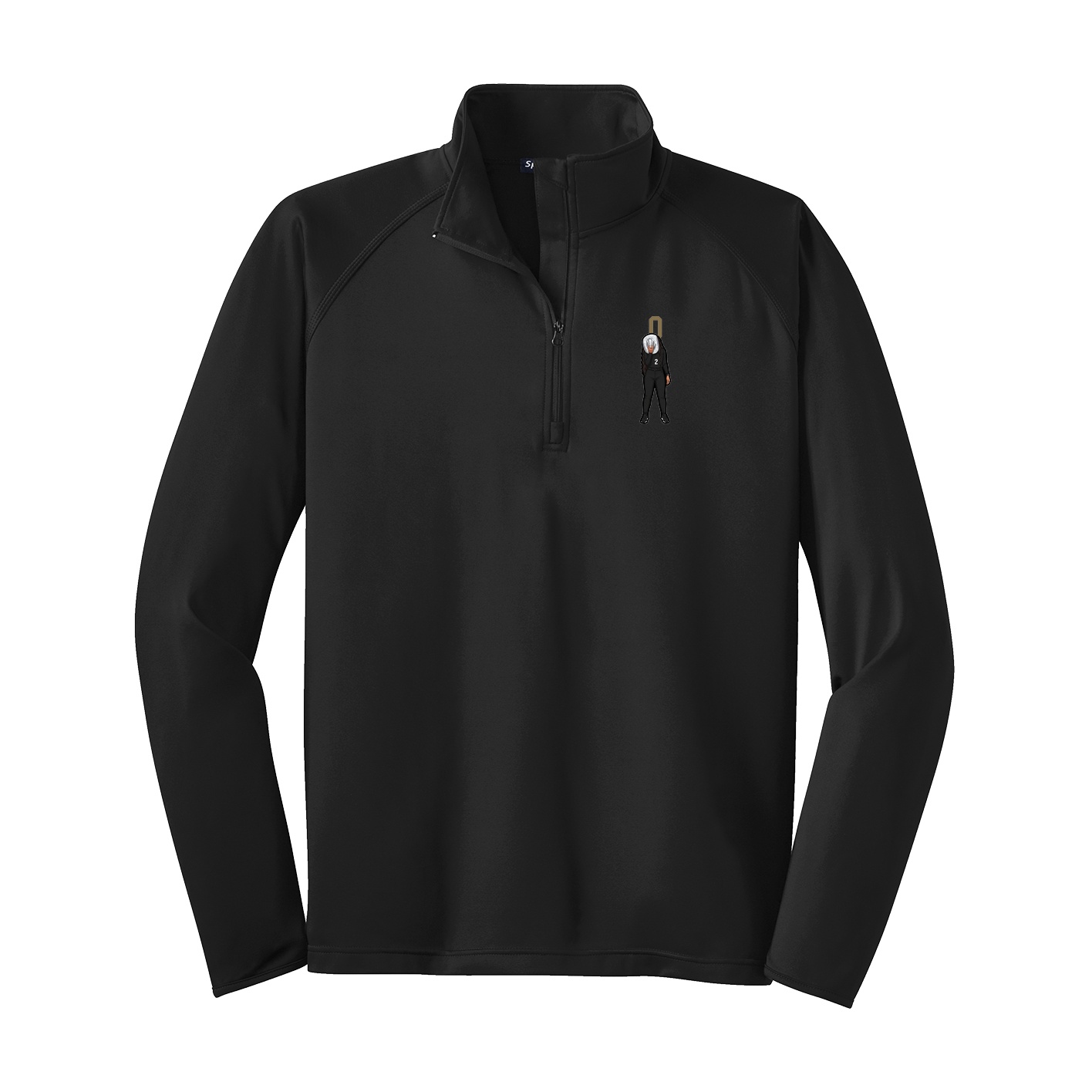 Q-Zip Pullover — Number Top in Black