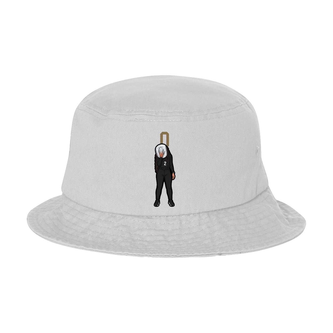 Bucket Cap — Number Top in White