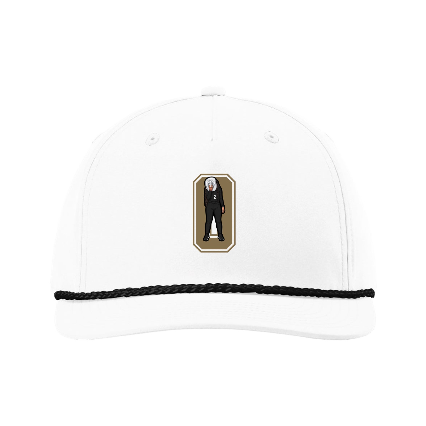 Five-Panel Classic Rope Cap — Number in White