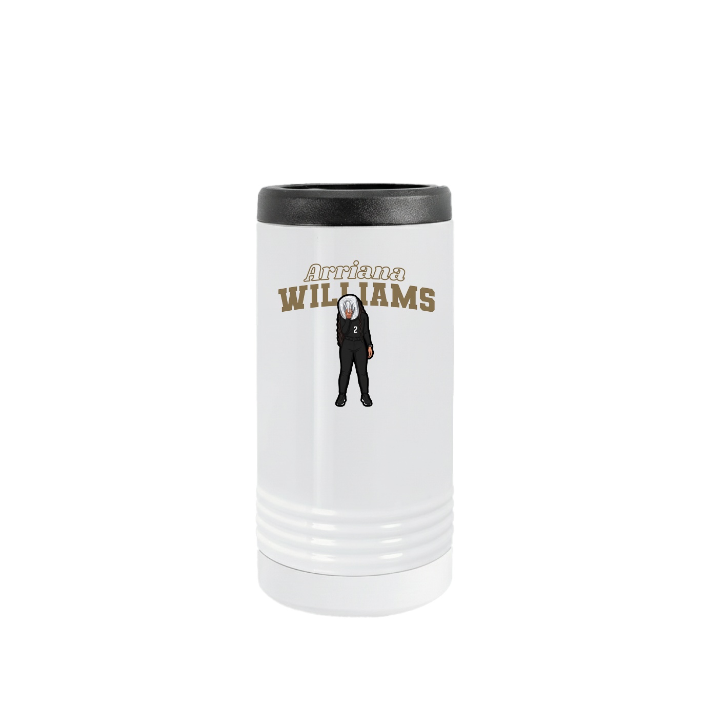 Slim Beverage Holder — Name Arch in White