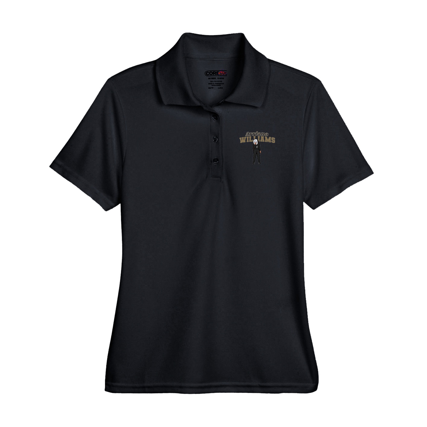 Performance Polo — Name Arch in Black