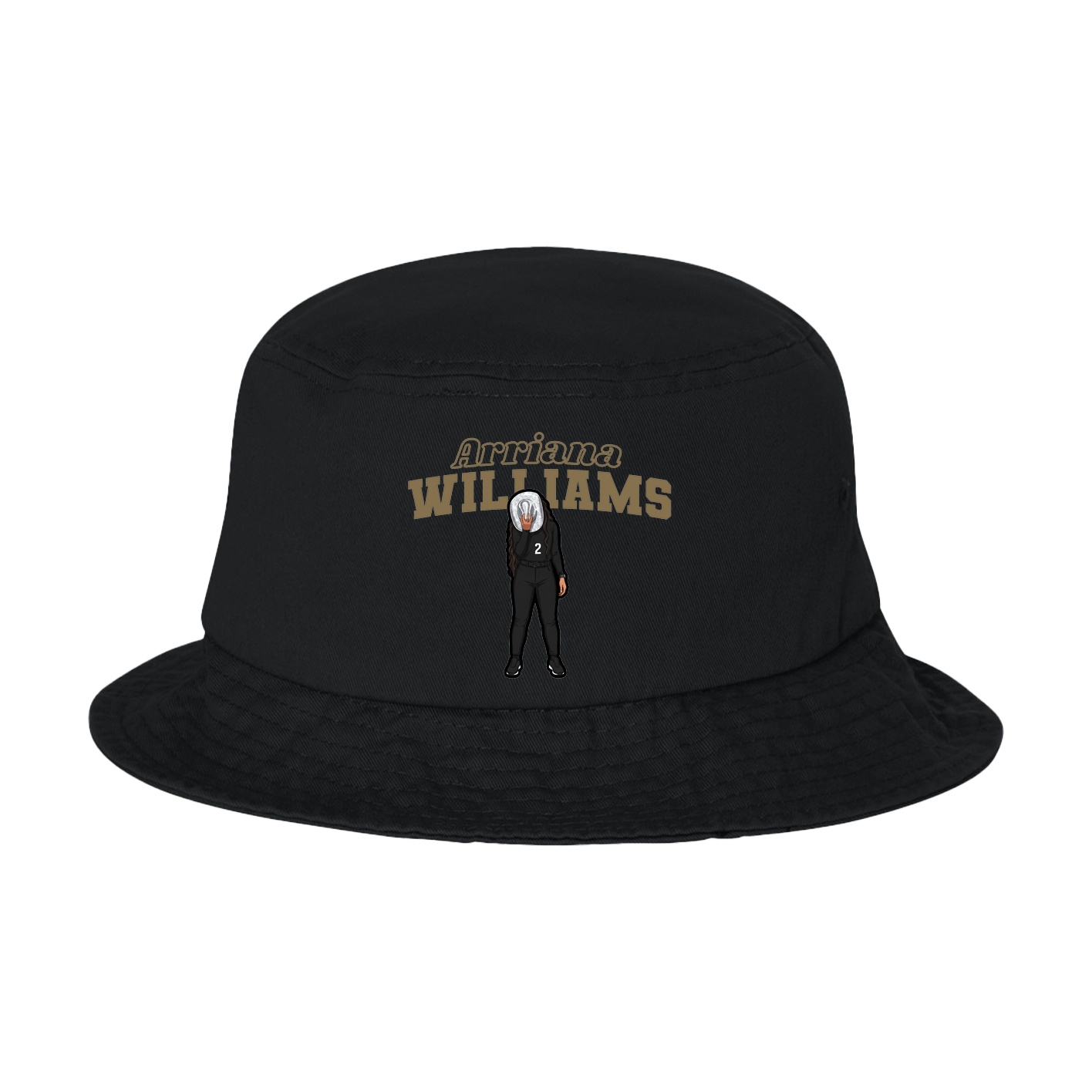 Bucket Cap — Name Arch in Black