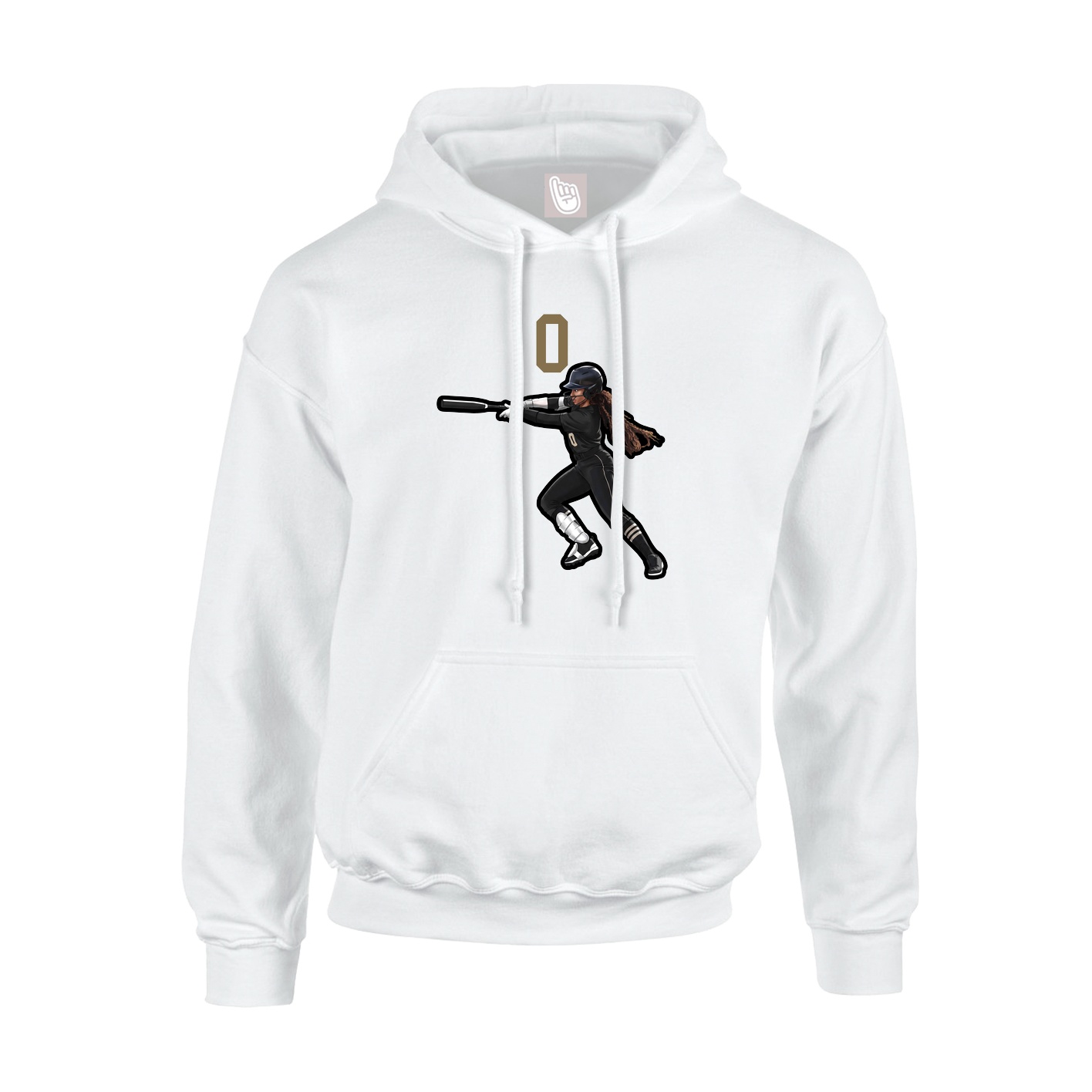 Youth Hoodie — Number Top in White