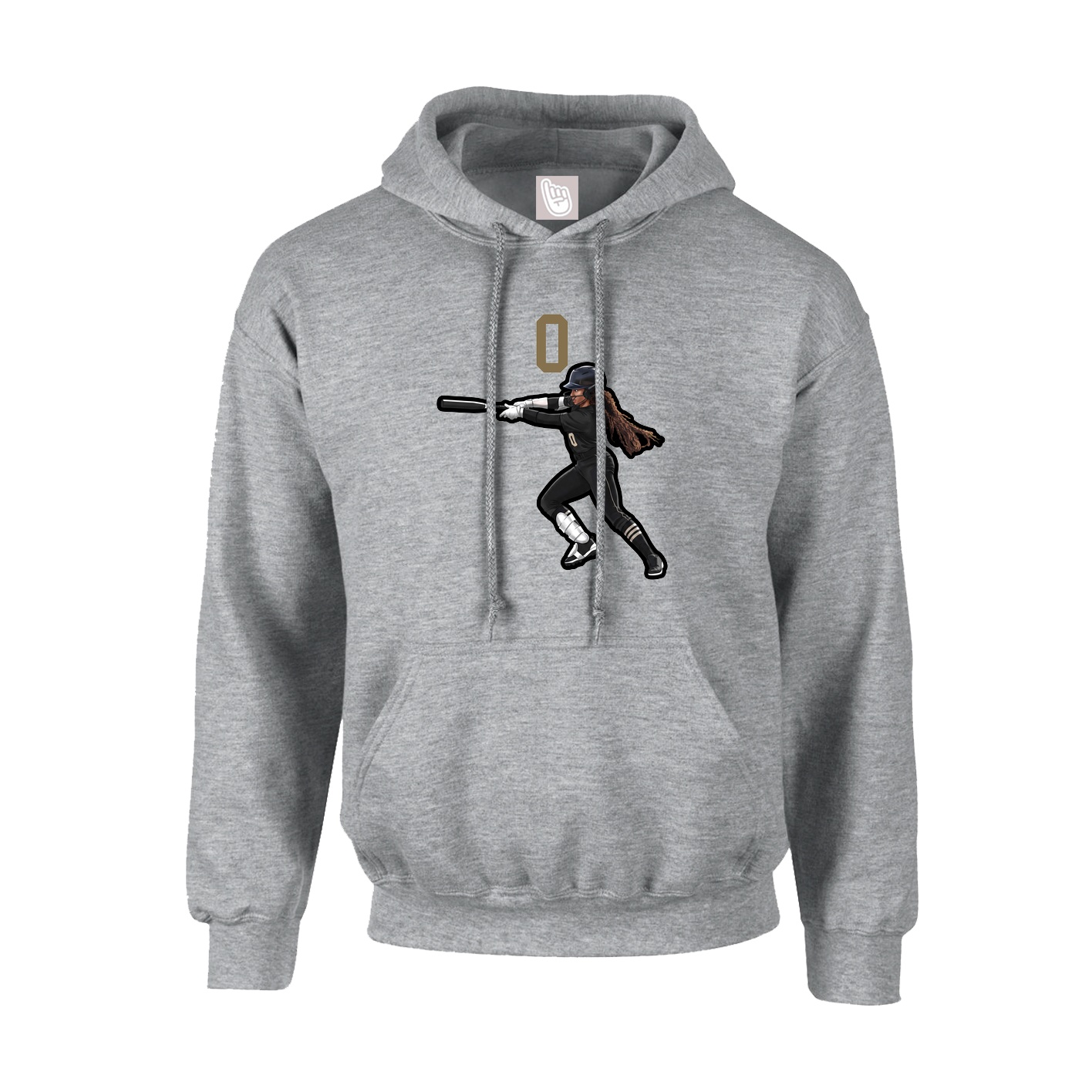 Youth Hoodie — Number Top in Grey