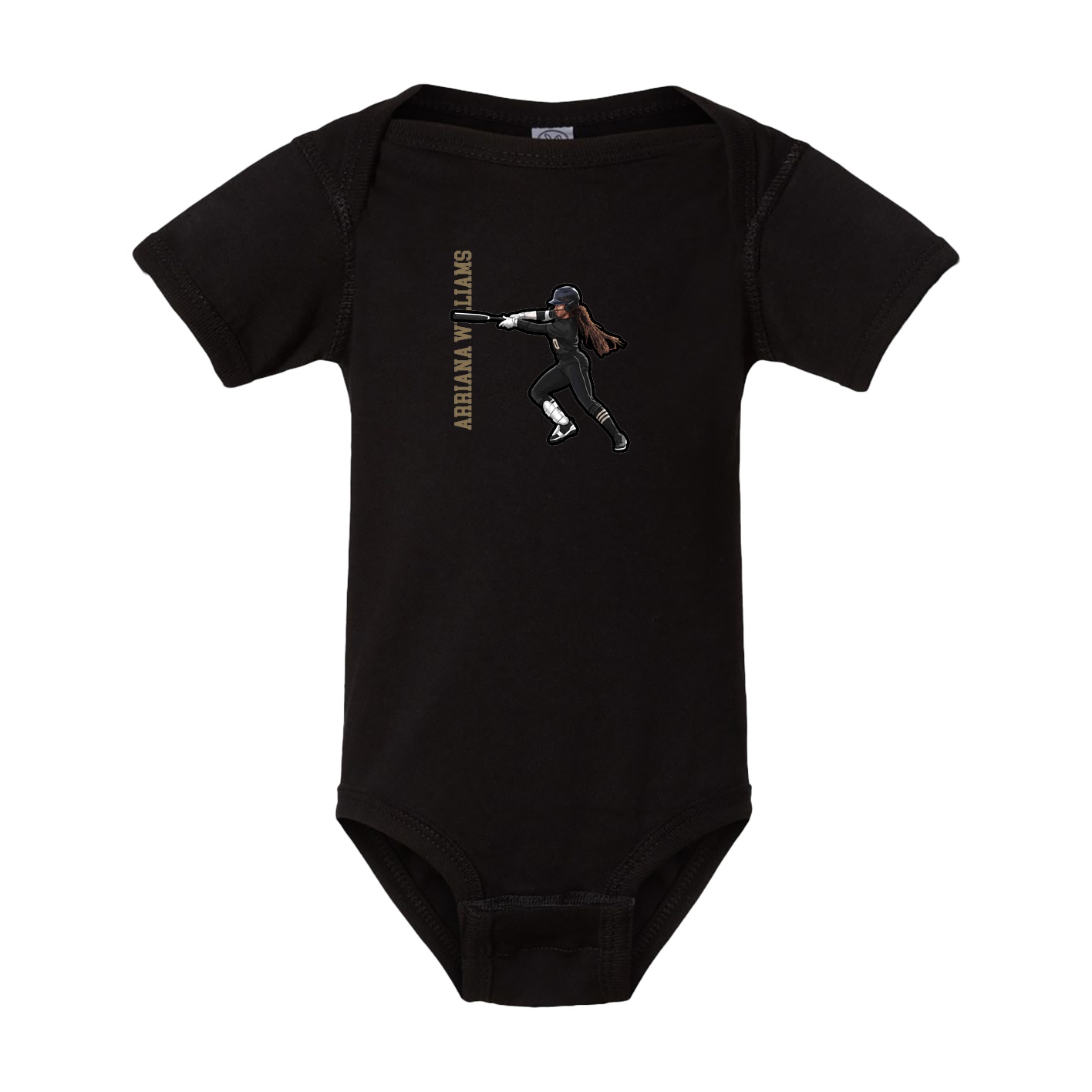 Baby Onesie — Name Vertical in Black