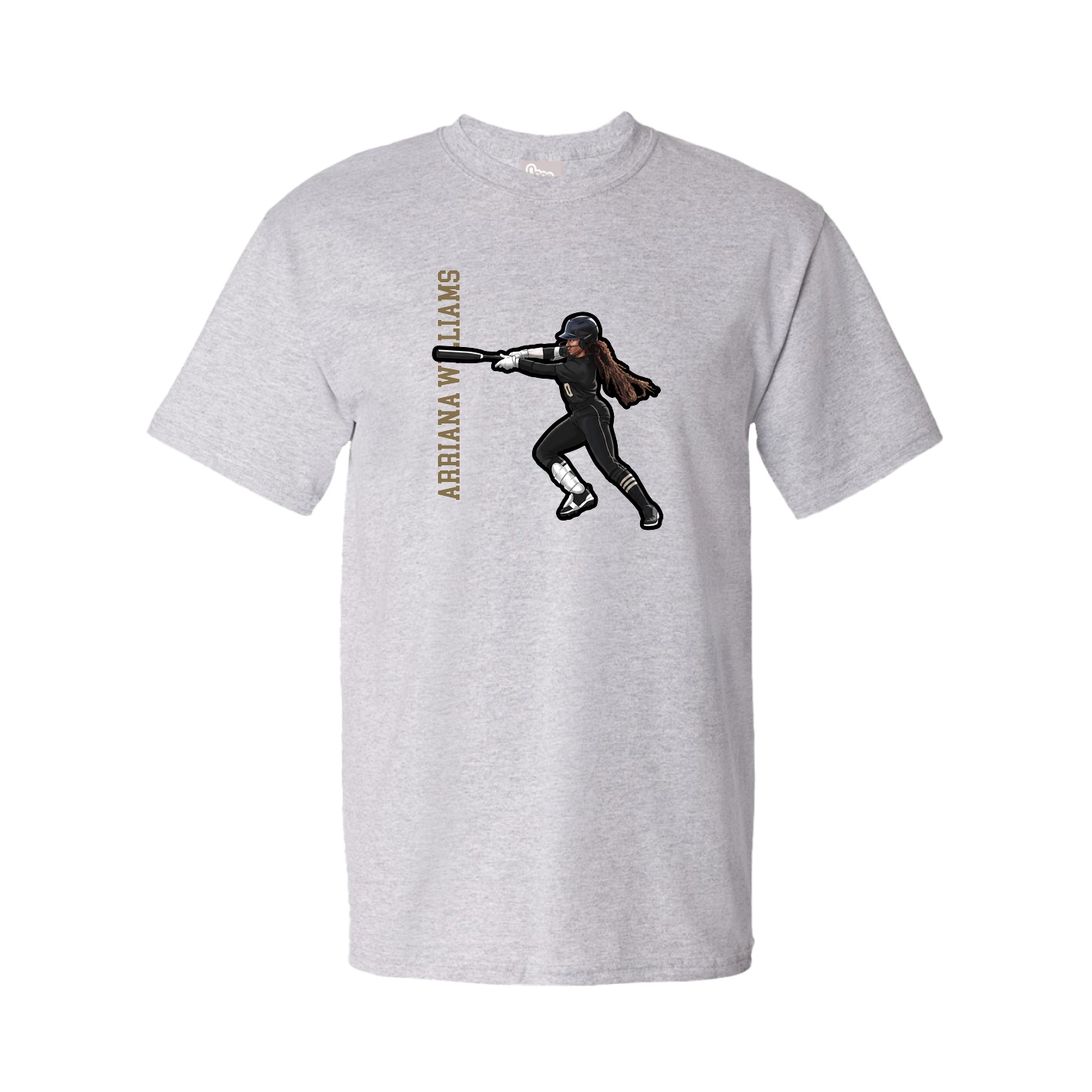 Youth Tee — Name Vertical in Grey