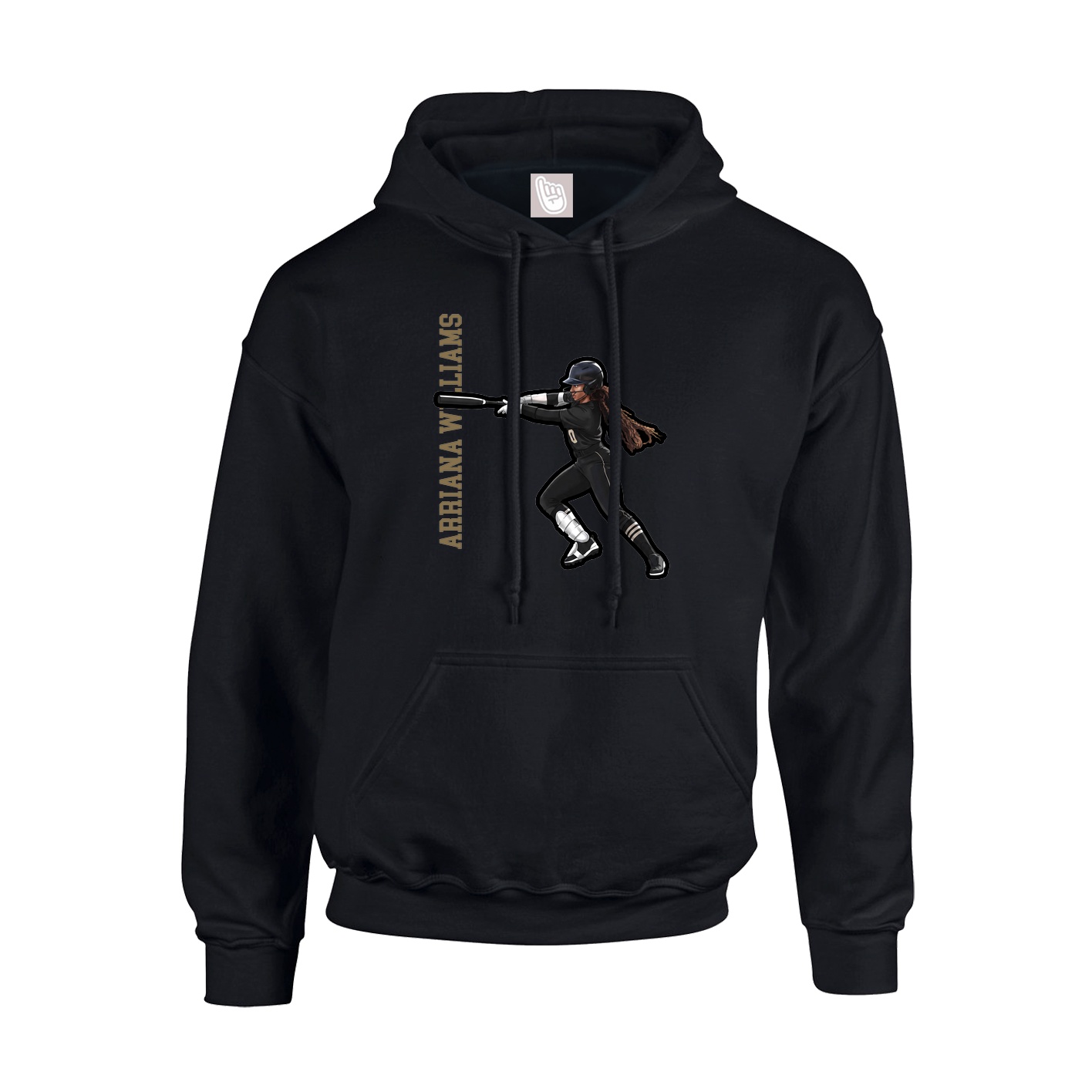 Hoodie — Name Vertical in Black
