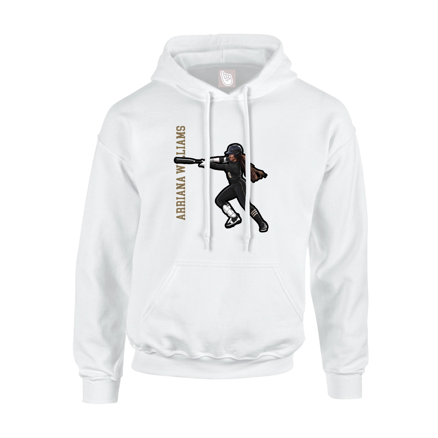 Hoodie — Name Vertical in White