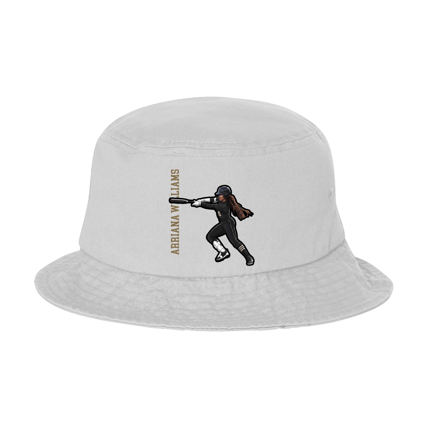 Bucket Cap — Name Vertical in White